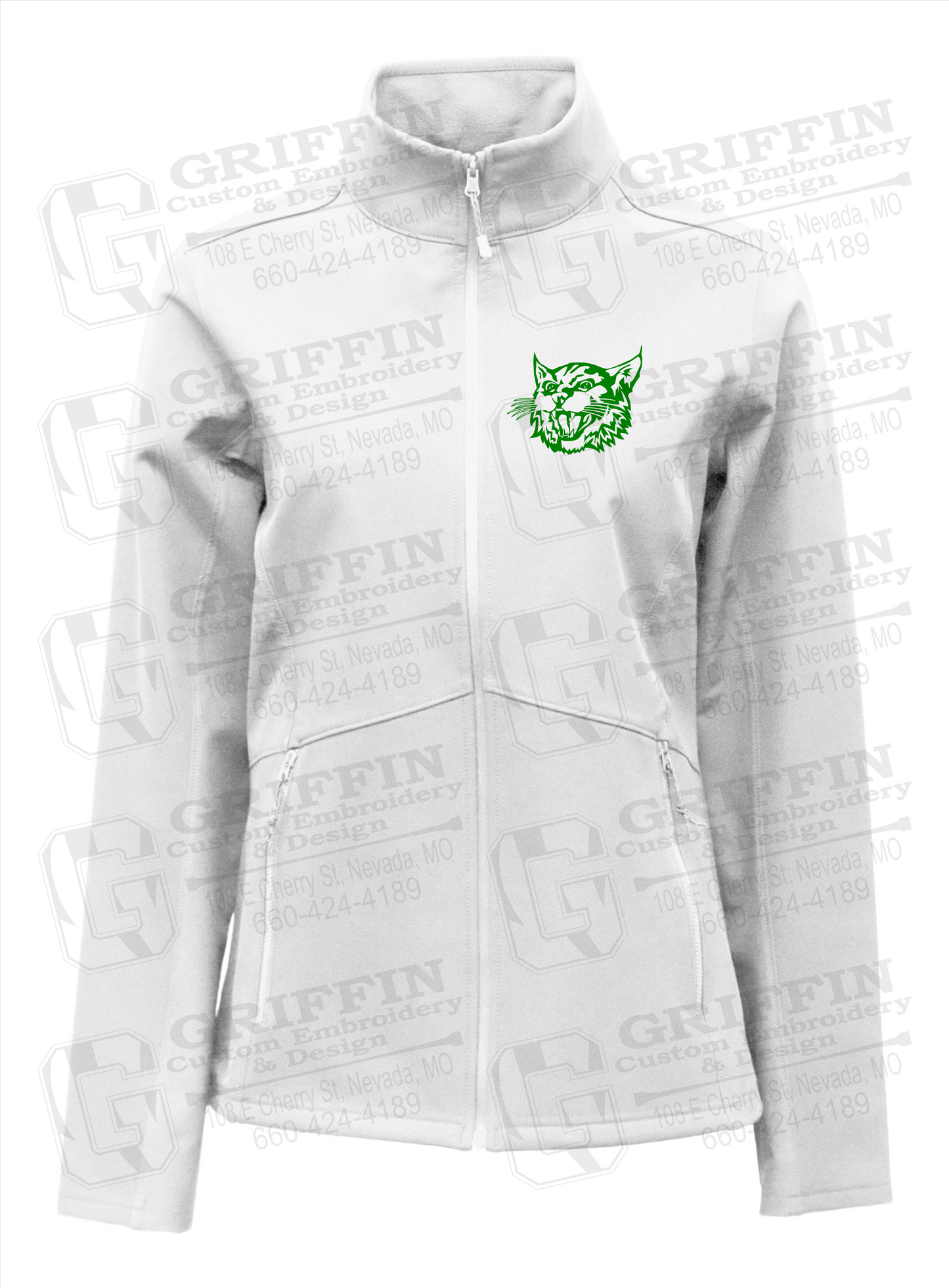 Bronaugh Wildcats Womens Softshell Jacket - Wildcat Logo