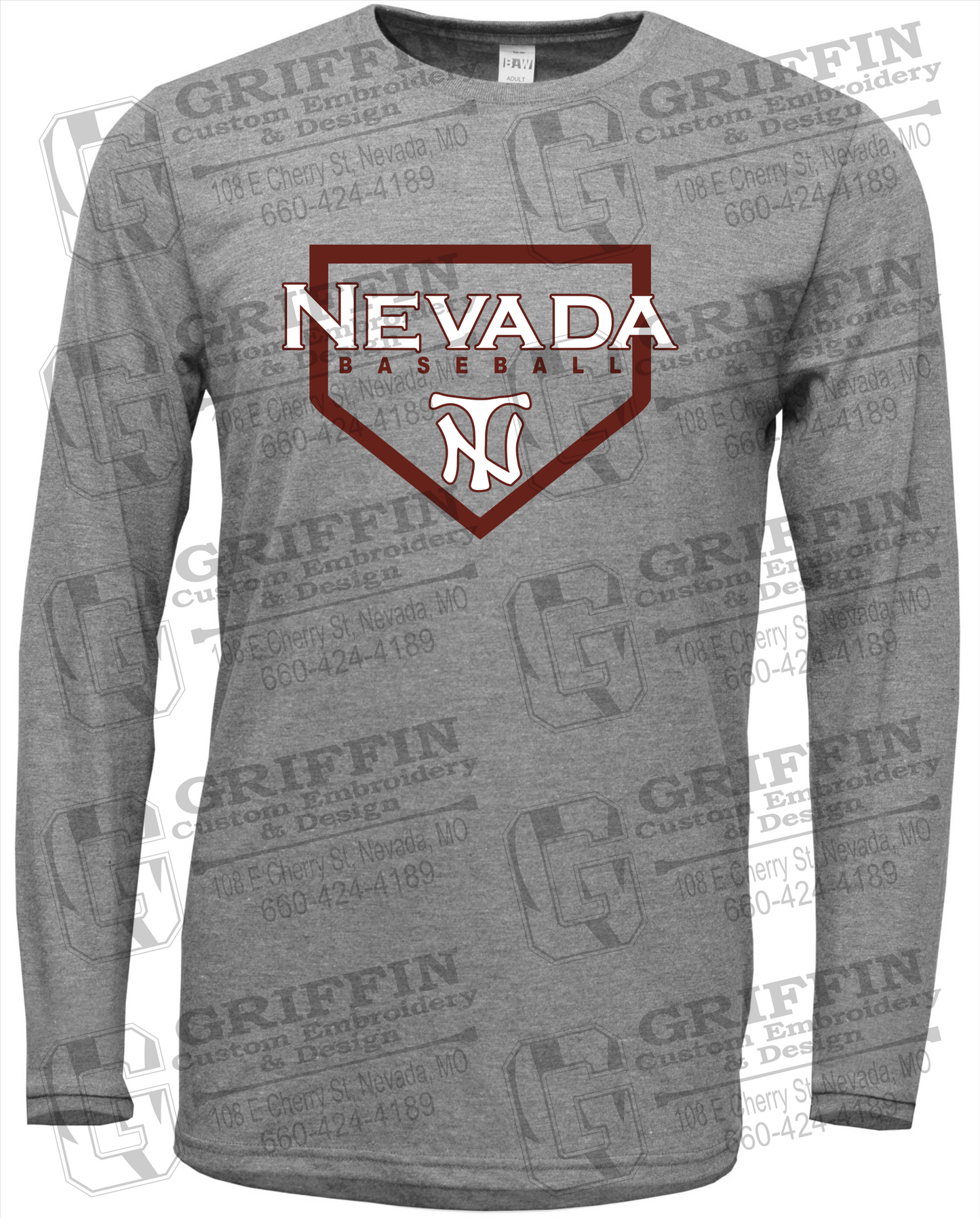 Soft-Tek Long Sleeve T-Shirt - Baseball - Nevada Tigers 21-S