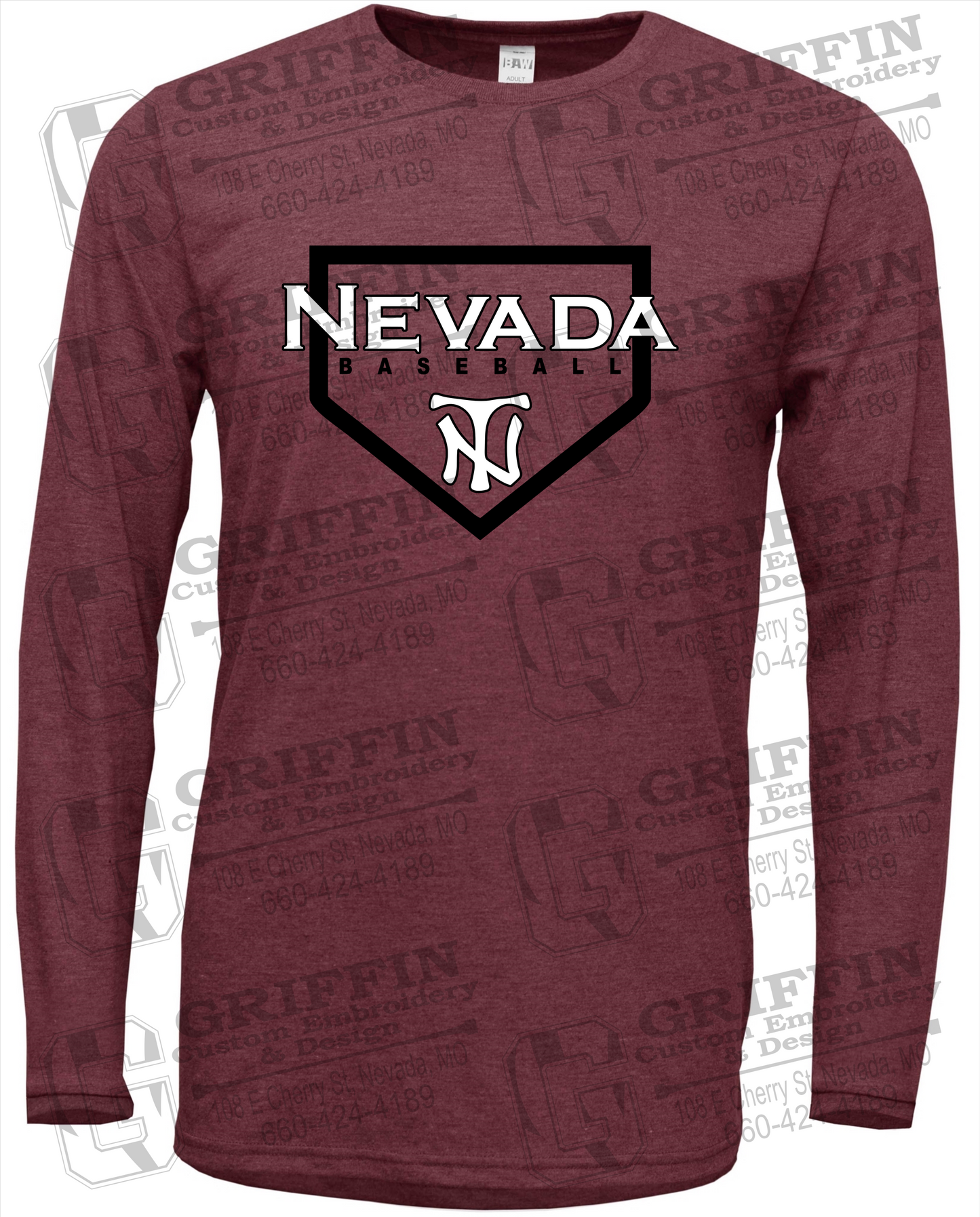 Soft-Tek Long Sleeve T-Shirt - Baseball - Nevada Tigers 21-S