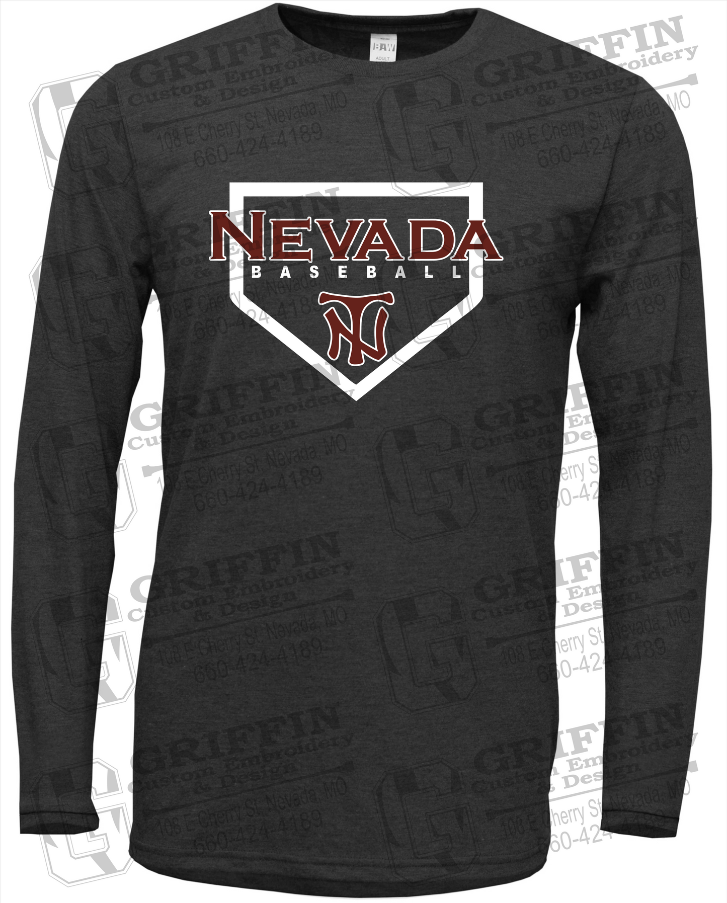 Soft-Tek Long Sleeve T-Shirt - Baseball - Nevada Tigers 21-S