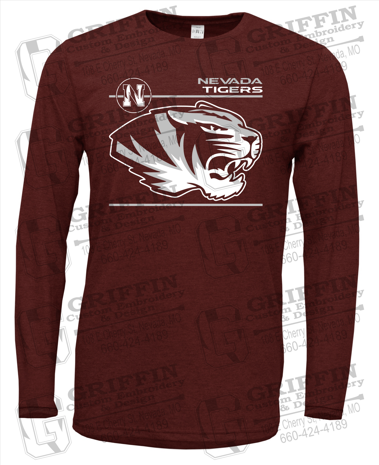 Soft-Tek Long Sleeve T-Shirt - Nevada Tigers 22-D