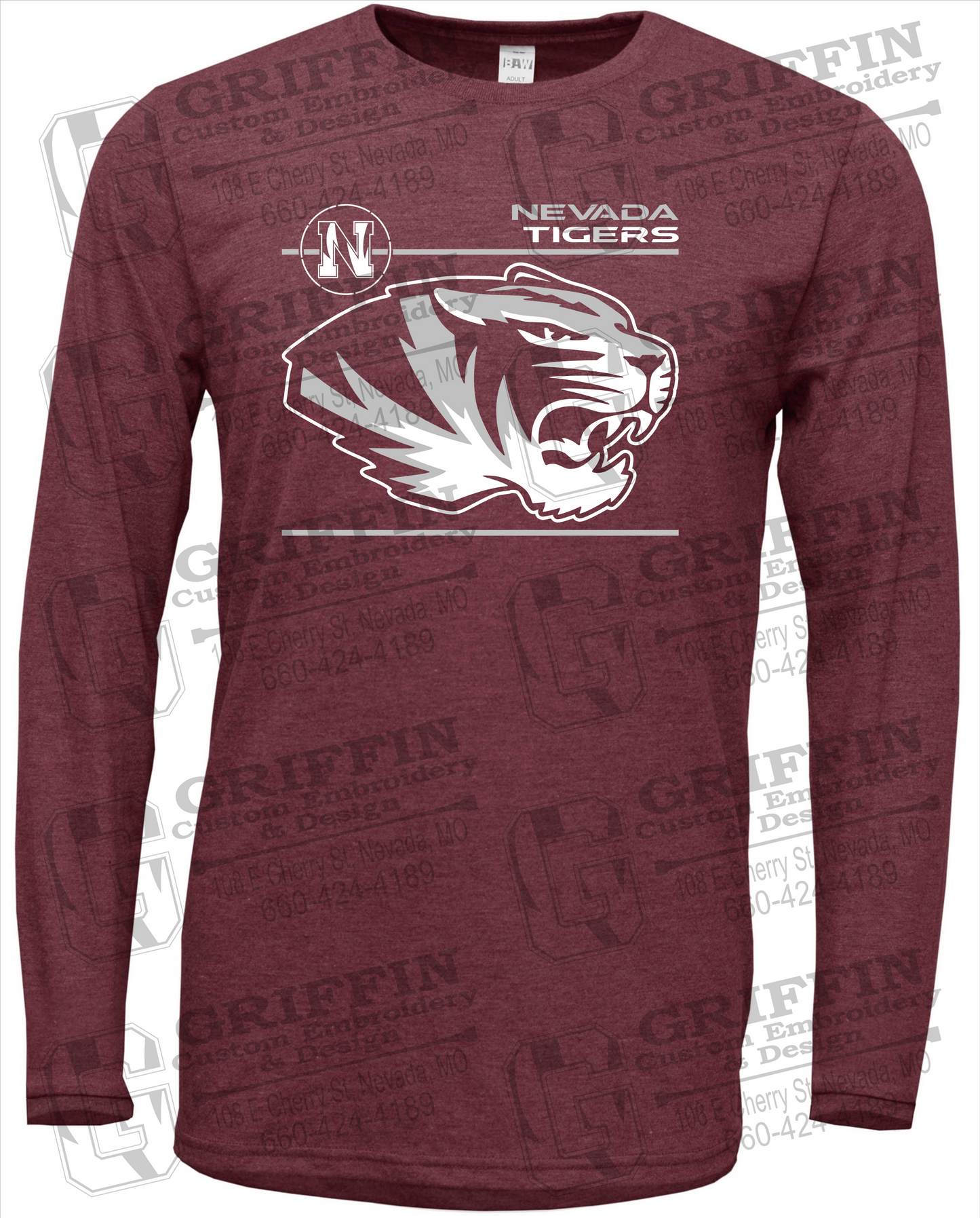 Soft-Tek Long Sleeve T-Shirt - Nevada Tigers 22-D