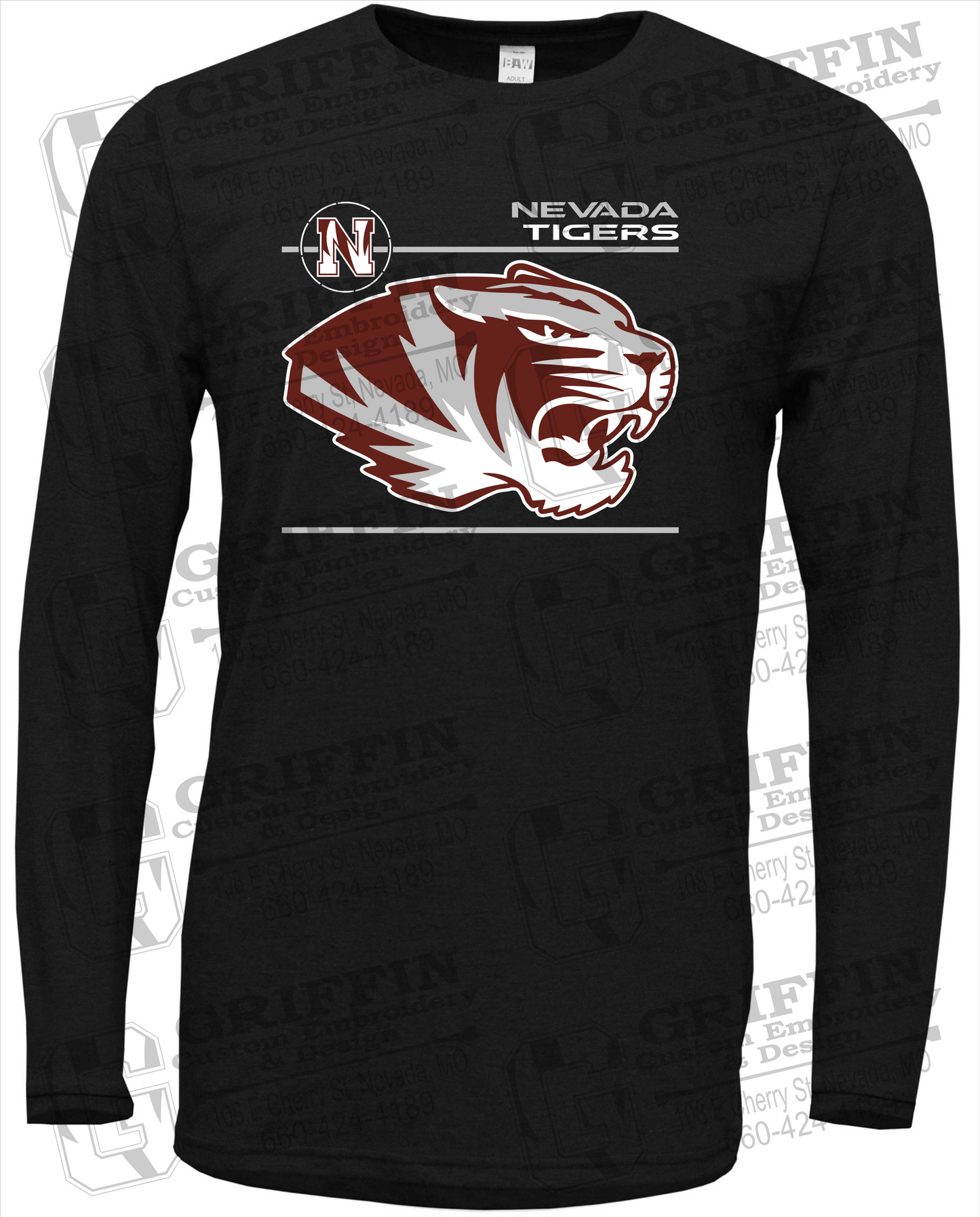 Soft-Tek Long Sleeve T-Shirt - Nevada Tigers 22-D
