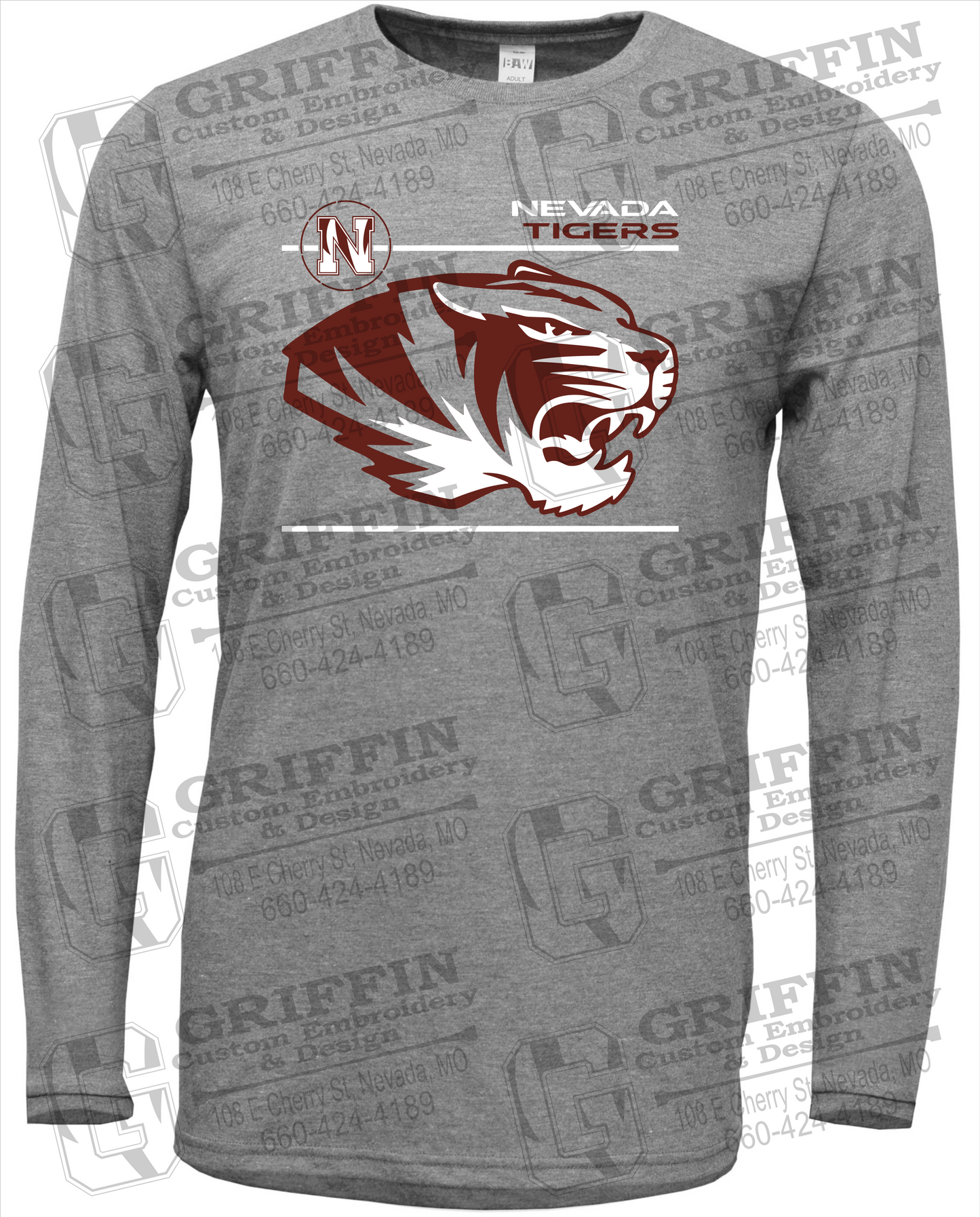 Soft-Tek Long Sleeve T-Shirt - Nevada Tigers 22-D