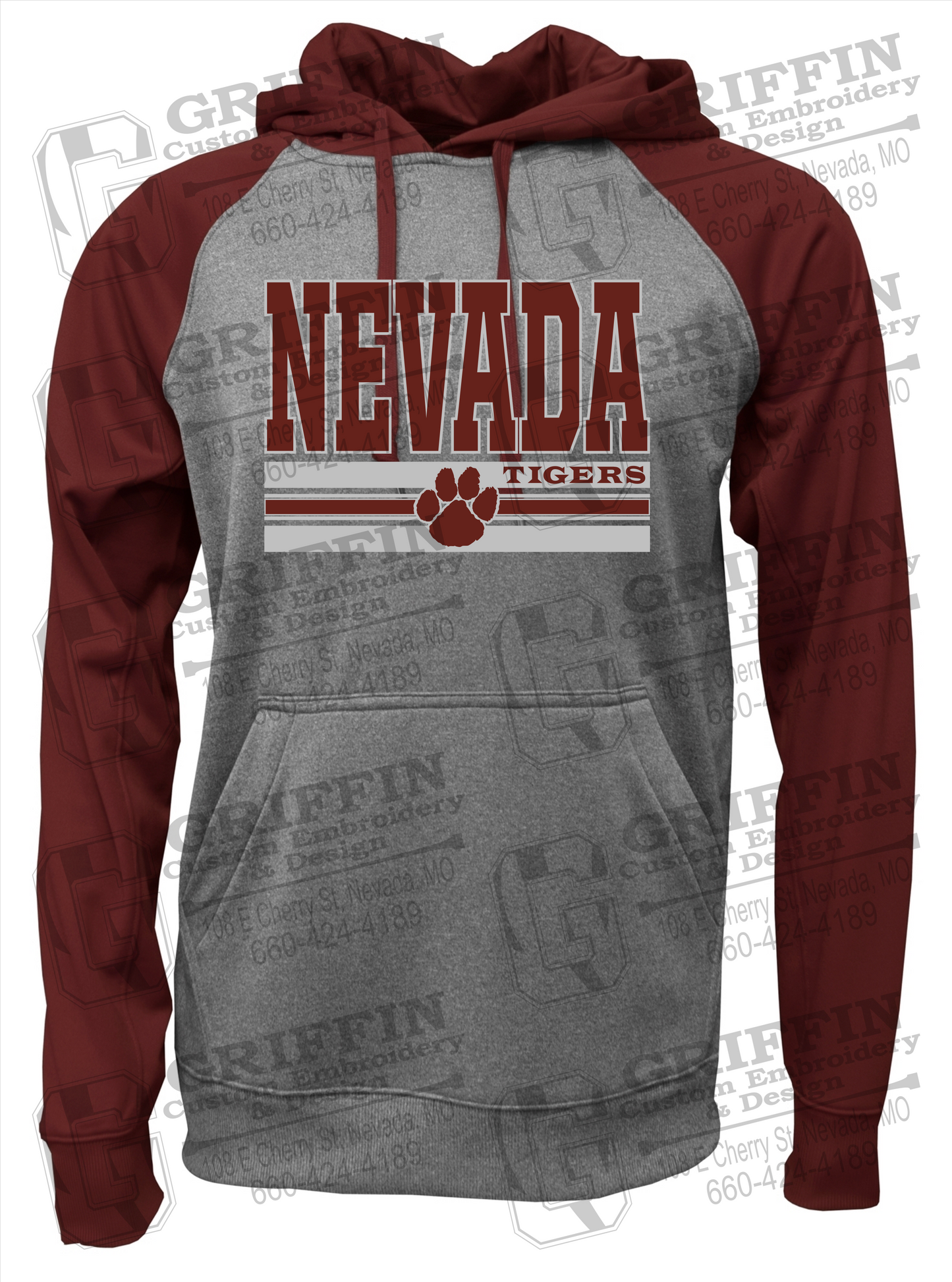 Performance Fleece Raglan Hoodie - Nevada Tigers 22-V