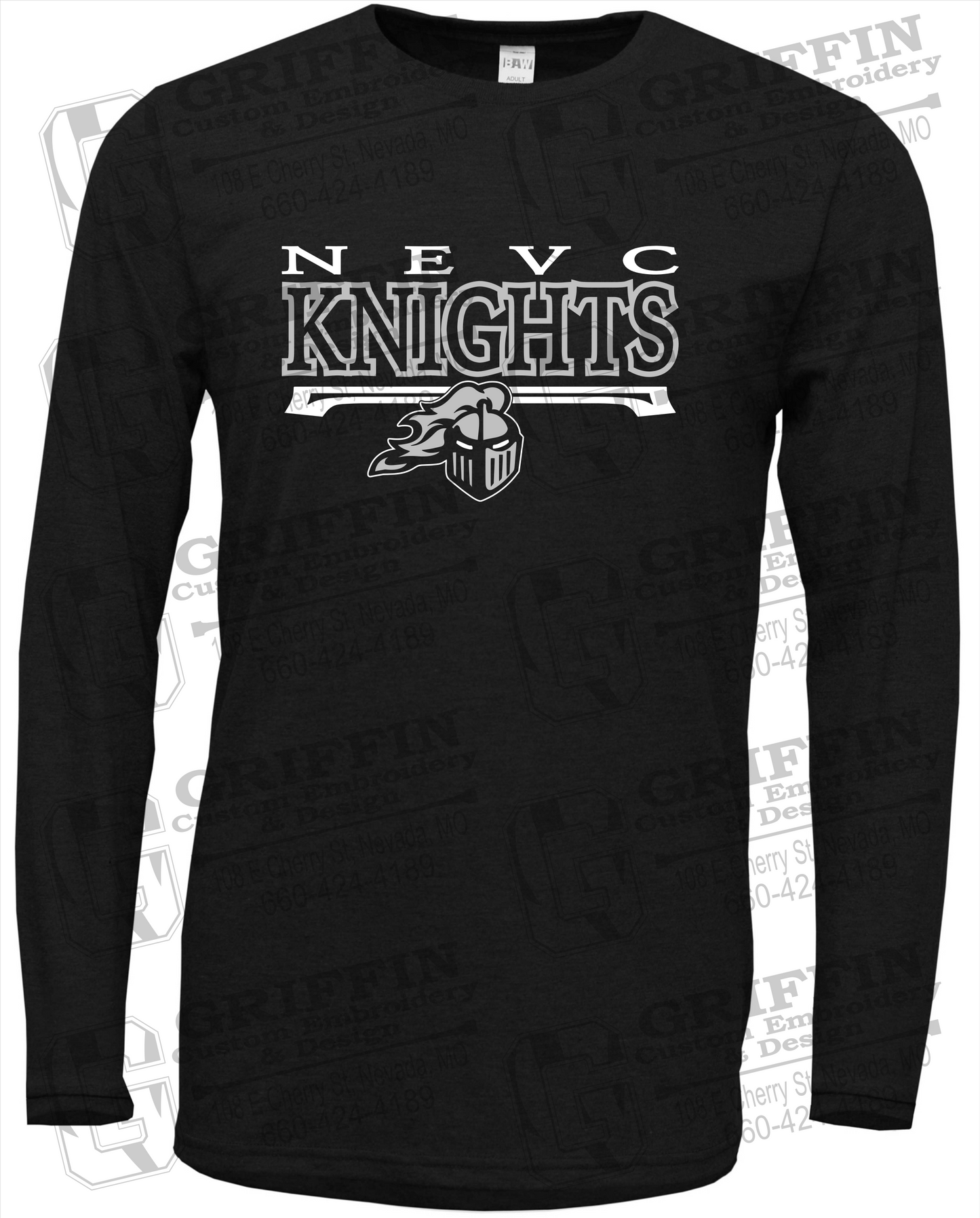 Soft-Tek Long Sleeve T-Shirt - NEVC Knights 23-A