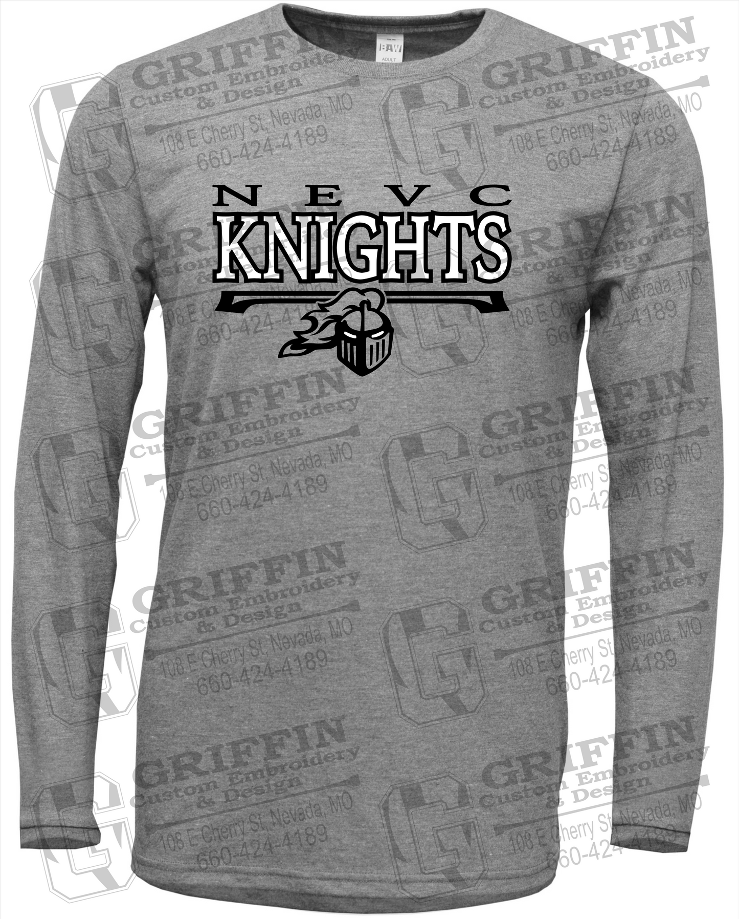 Soft-Tek Long Sleeve T-Shirt - NEVC Knights 23-A