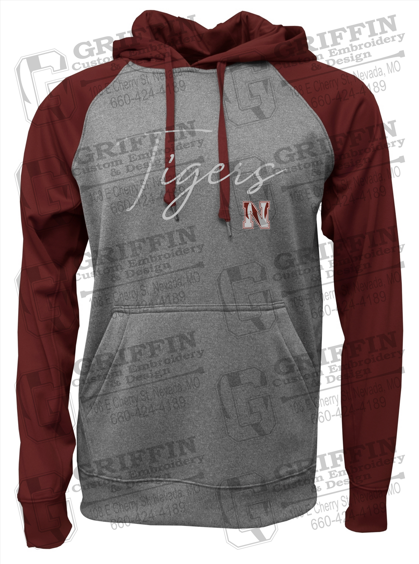 Performance Fleece Raglan Hoodie - Nevada Tigers 23-A