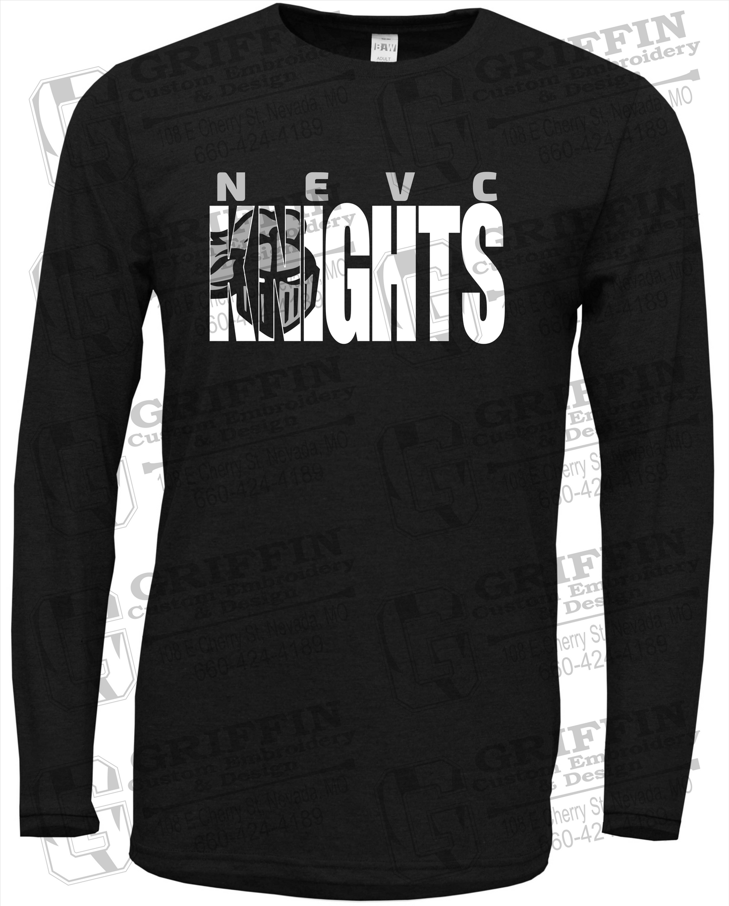 Soft-Tek Long Sleeve T-Shirt - NEVC Knights 23-B