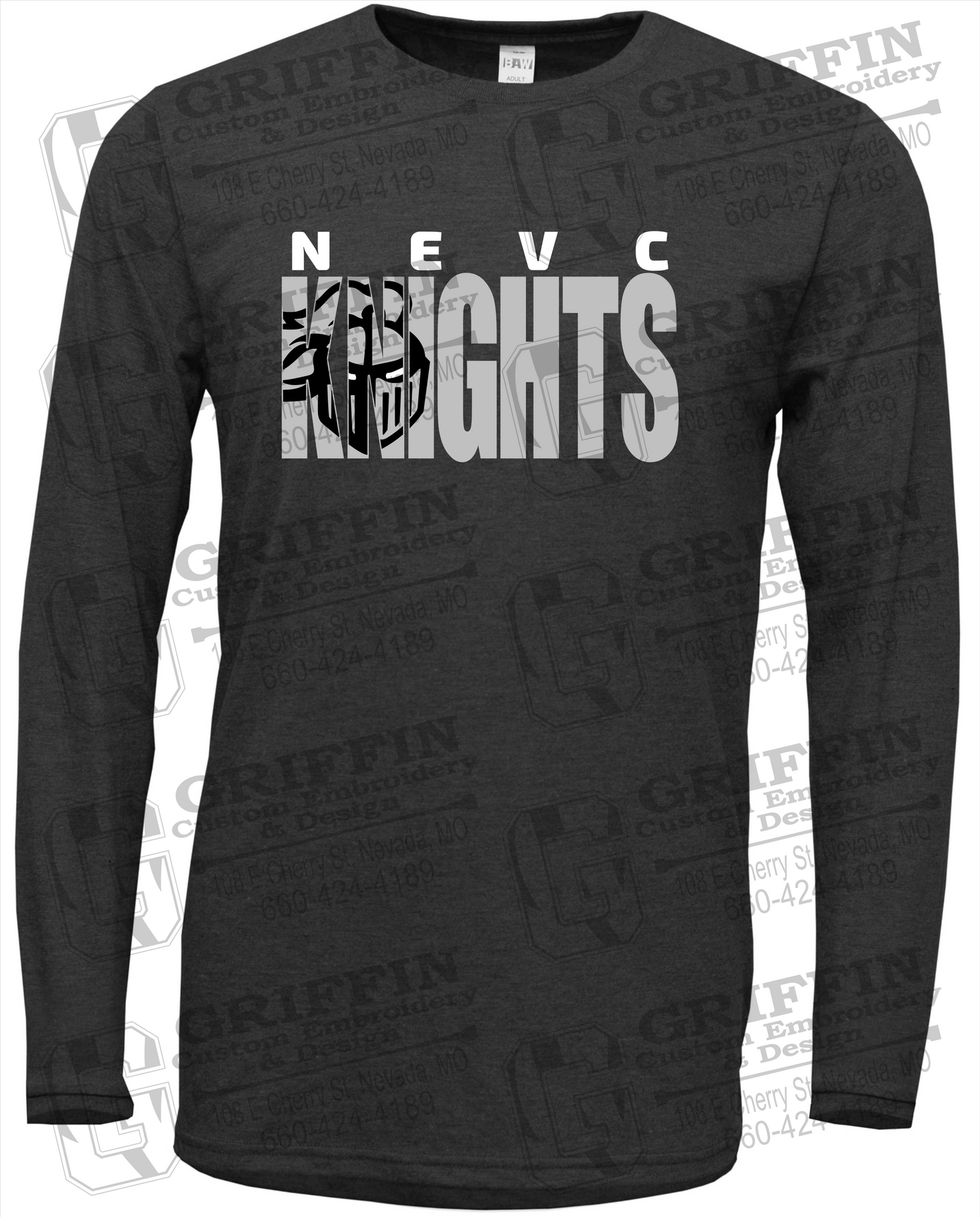 Soft-Tek Long Sleeve T-Shirt - NEVC Knights 23-B
