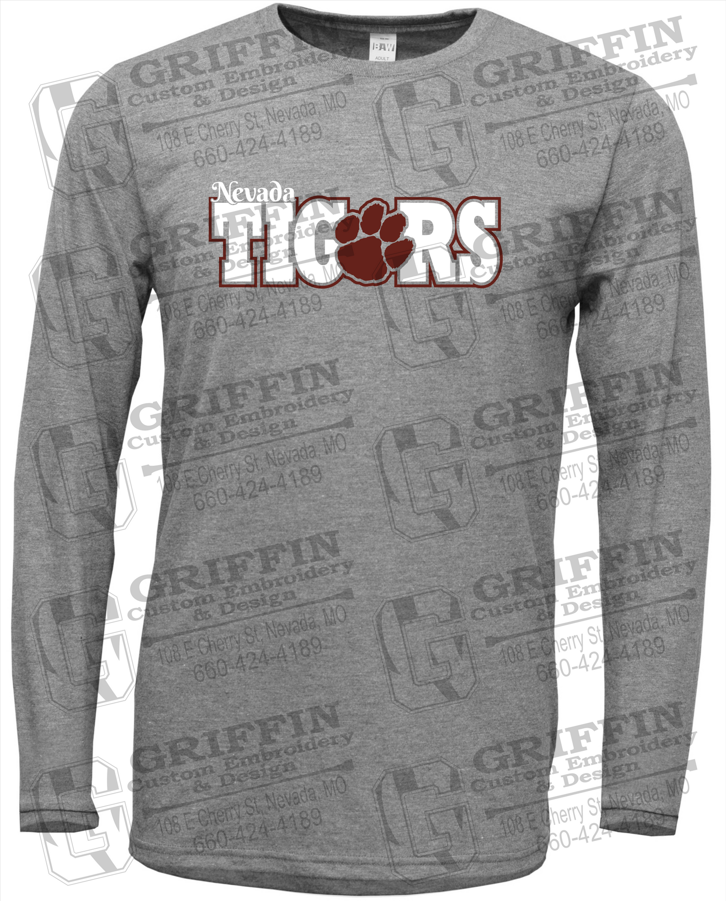 Soft-Tek Long Sleeve T-Shirt - Nevada Tigers 23-D