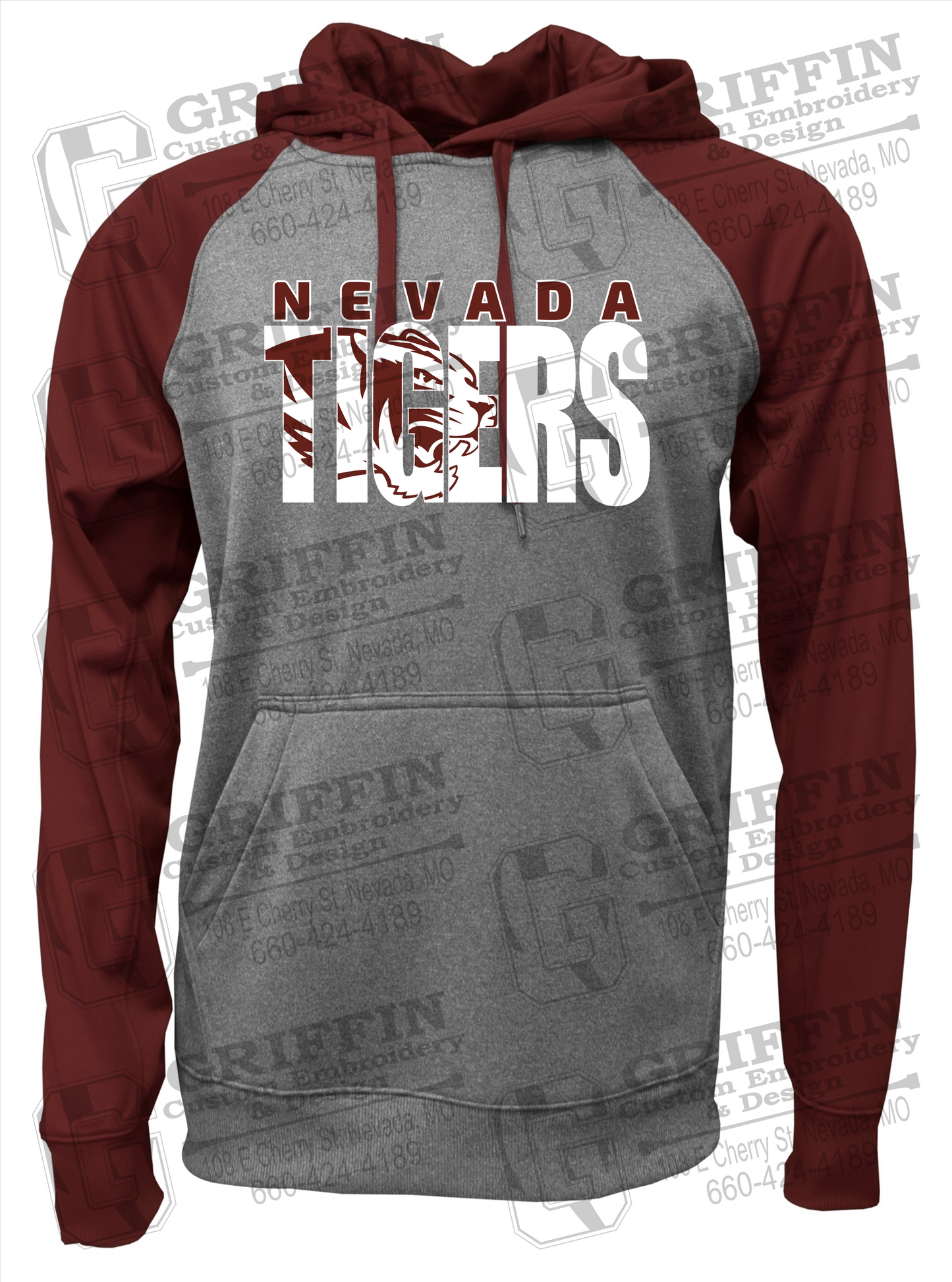 Performance Fleece Raglan Hoodie - Nevada Tigers 23-F