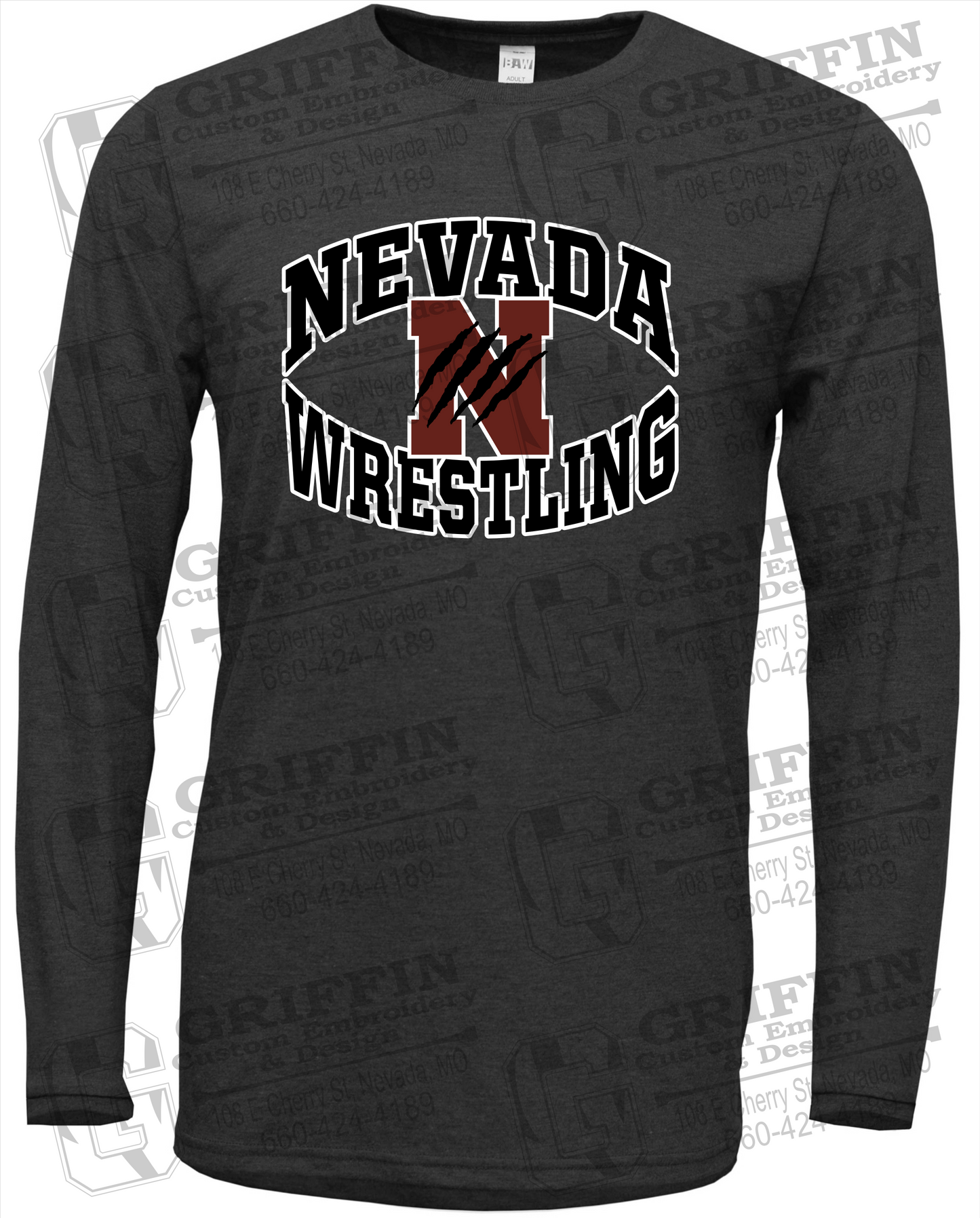 Soft-Tek Long Sleeve T-Shirt - Wrestling - Nevada Tigers 23-H
