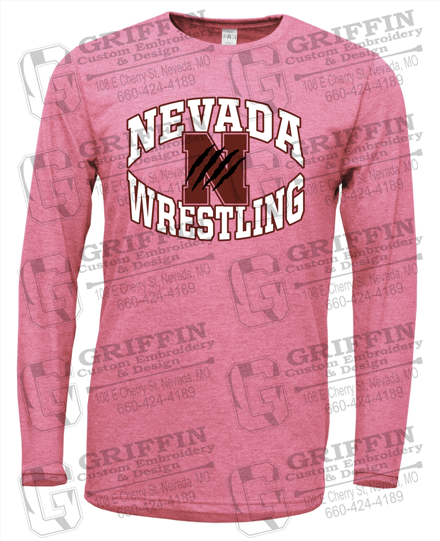 Soft-Tek Long Sleeve T-Shirt - Wrestling - Nevada Tigers 23-H