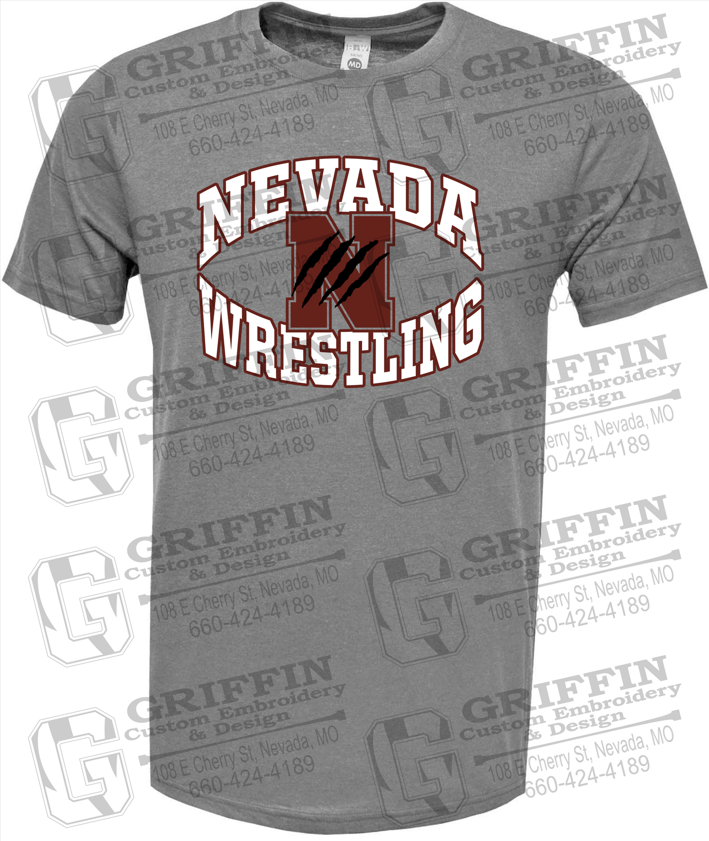 Soft-Tek Short Sleeve T-Shirt - Wrestling - Nevada Tigers 23-H