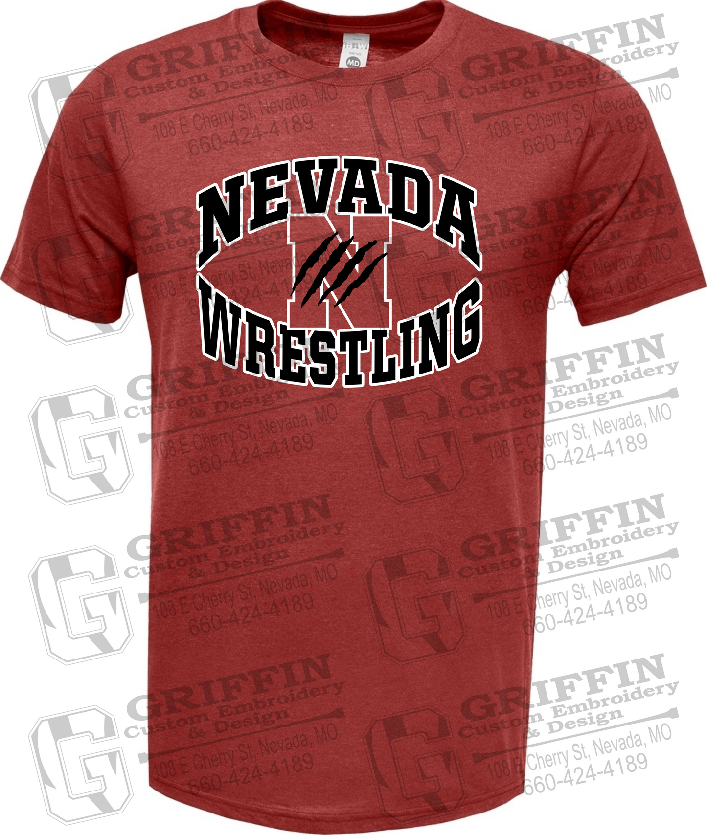 Soft-Tek Short Sleeve T-Shirt - Wrestling - Nevada Tigers 23-H