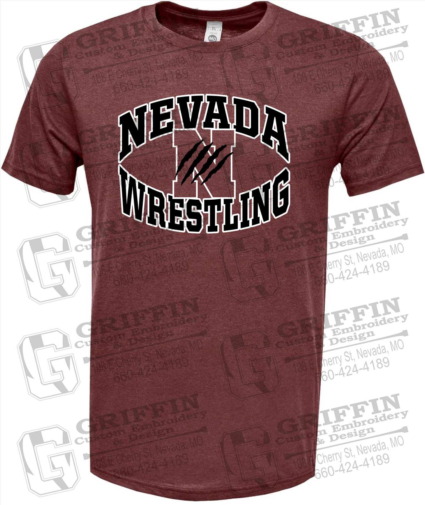 Soft-Tek Short Sleeve T-Shirt - Wrestling - Nevada Tigers 23-H