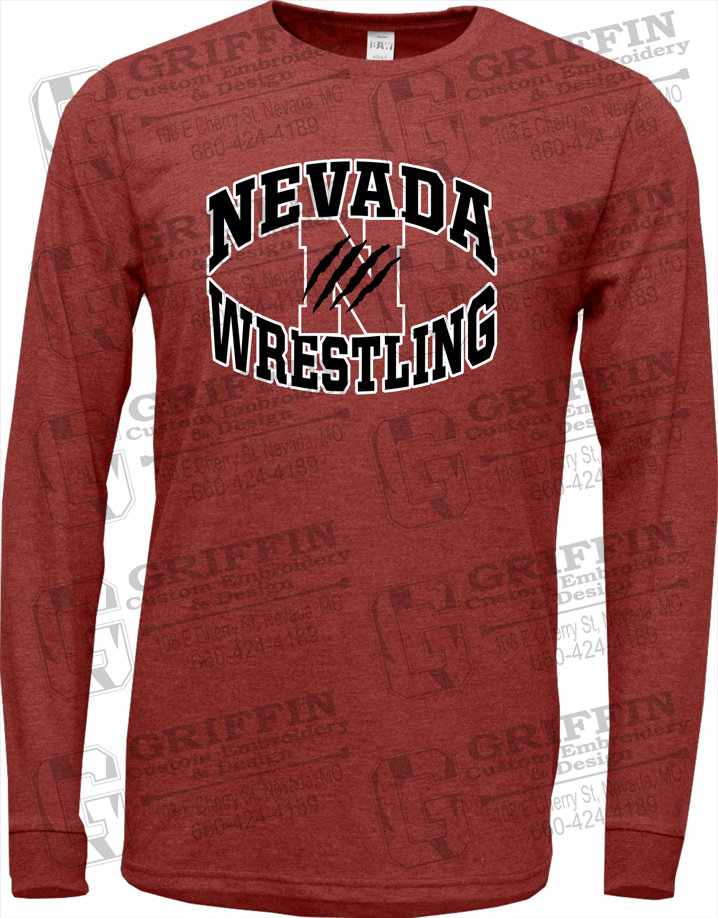 Soft-Tek Long Sleeve T-Shirt - Wrestling - Nevada Tigers 23-H