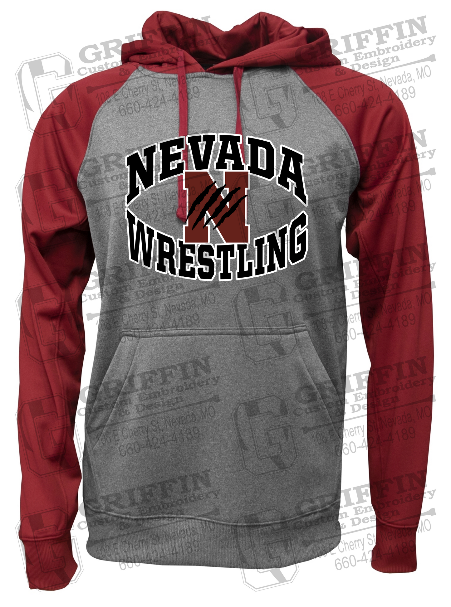 Performance Fleece Raglan Hoodie - Wrestling - Nevada Tigers 23-H