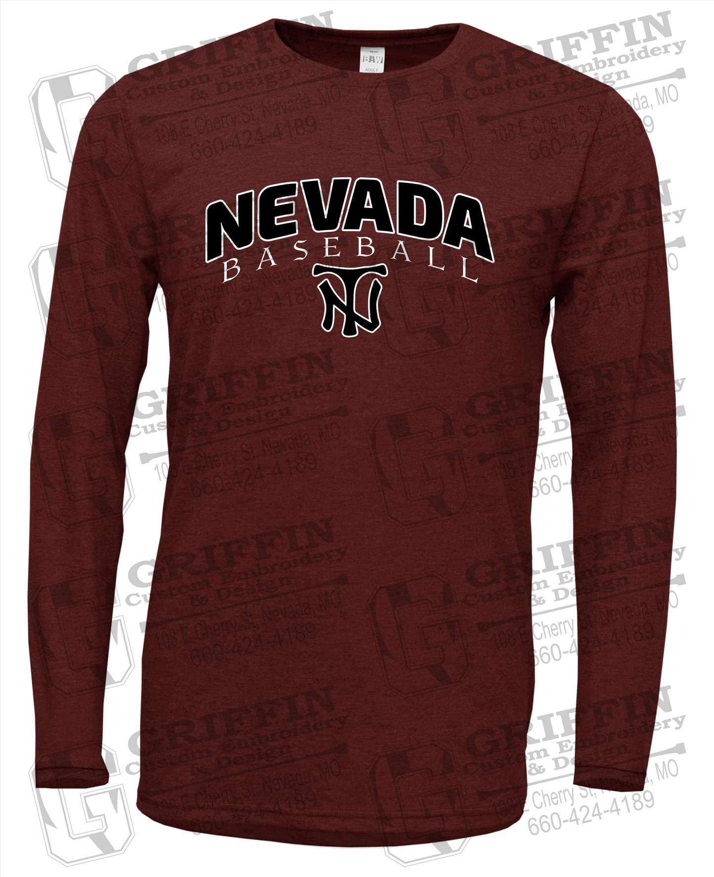 Soft-Tek Long Sleeve T-Shirt - Baseball - Nevada Tigers 23-J