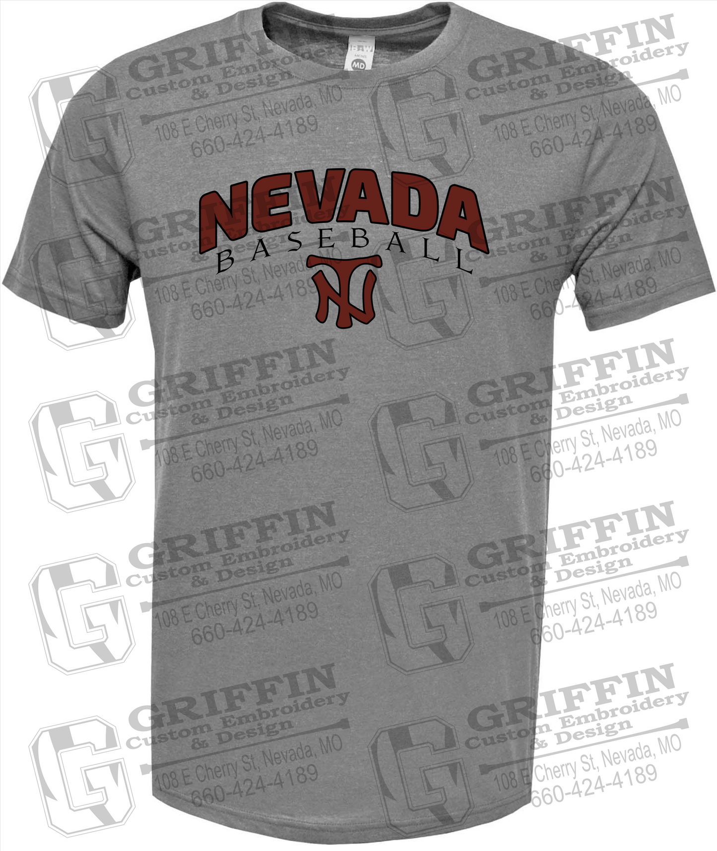 Soft-Tek Short Sleeve T-Shirt - Baseball - Nevada Tigers 23-J