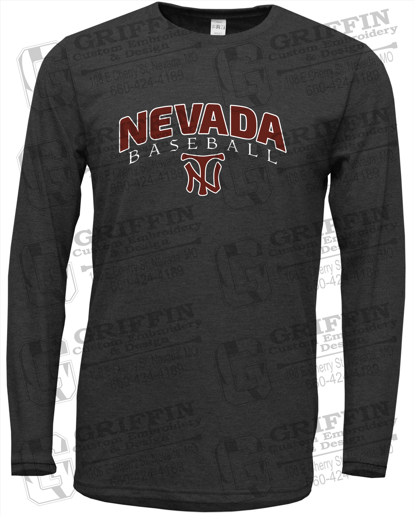 Soft-Tek Long Sleeve T-Shirt - Baseball - Nevada Tigers 23-J