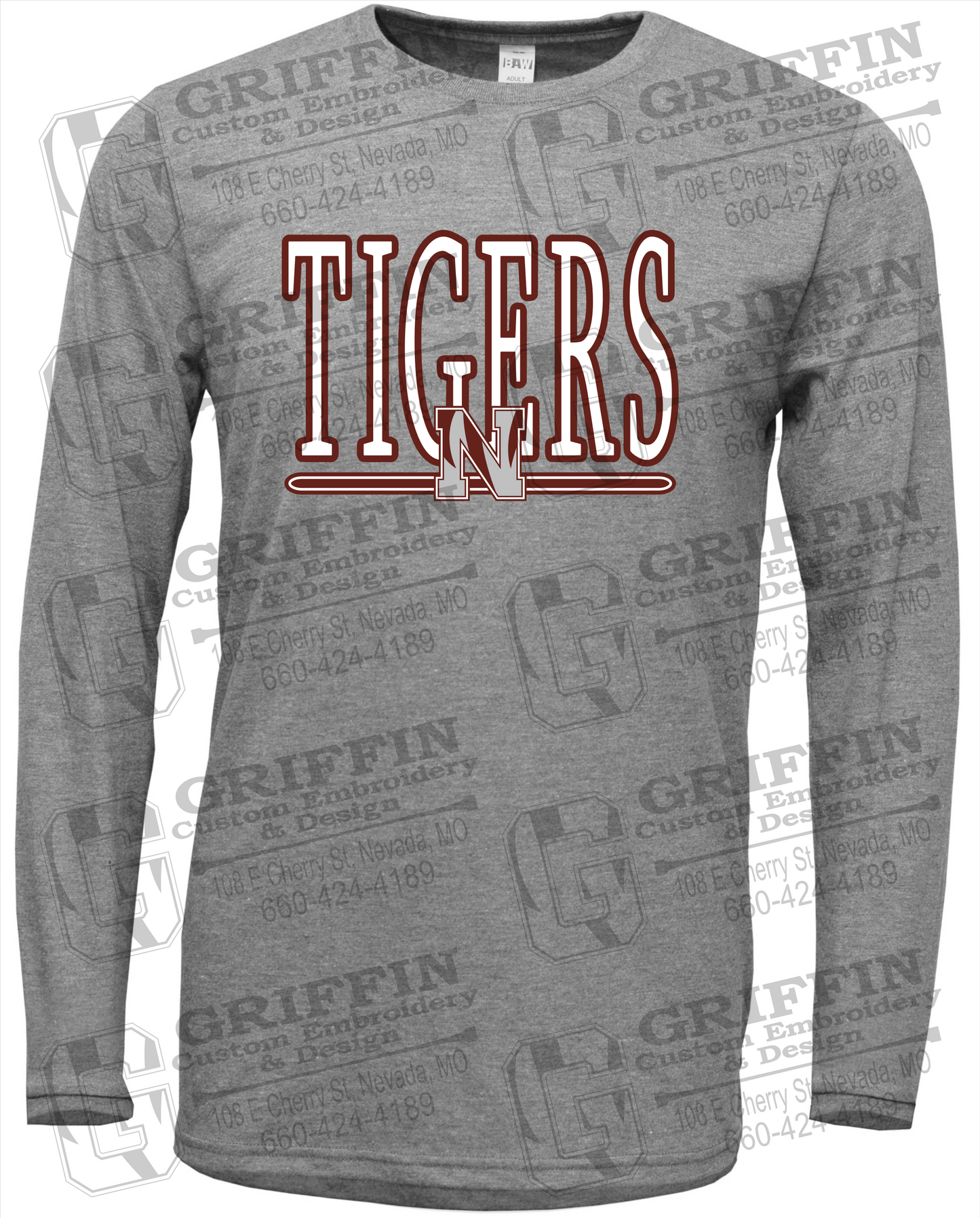 Soft-Tek Long Sleeve T-Shirt - Nevada Tigers 23-K