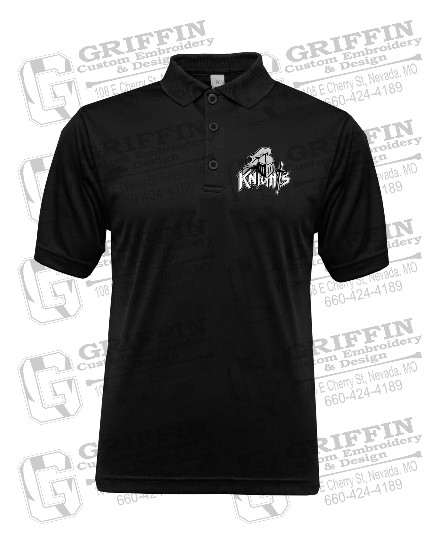 Men's Performance Polo - NEVC Knights - Full Logo
