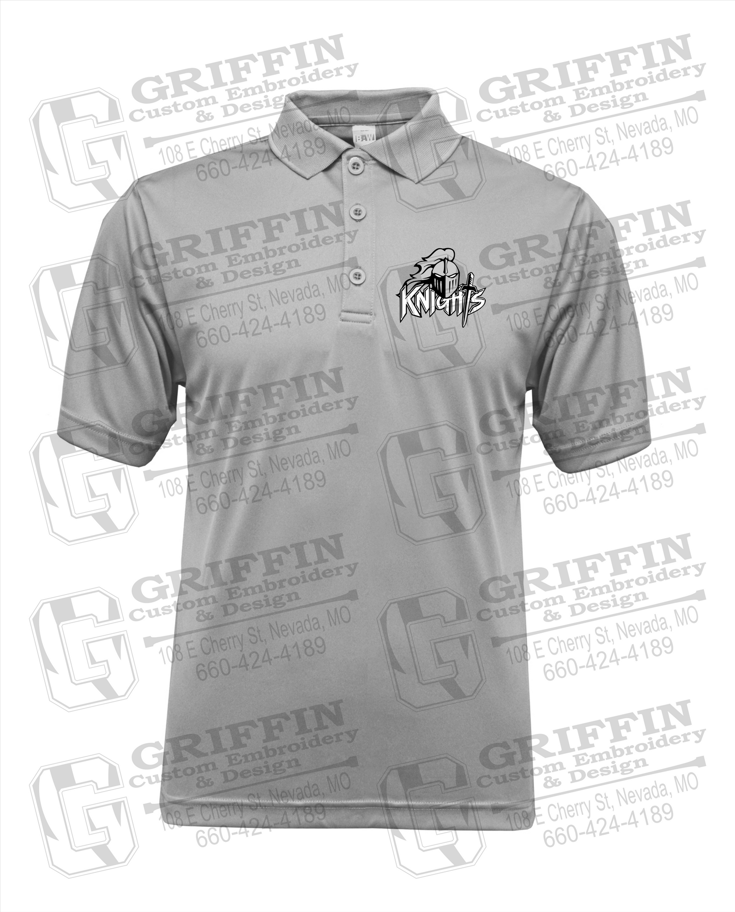 Men's Performance Polo - NEVC Knights - Full Logo