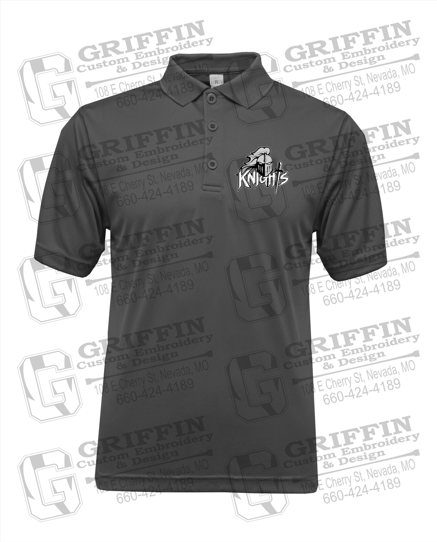 Men's Performance Polo - NEVC Knights - Full Logo