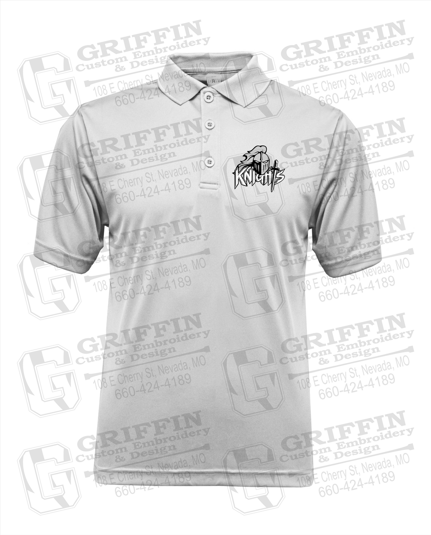 Men's Performance Polo - NEVC Knights - Full Logo