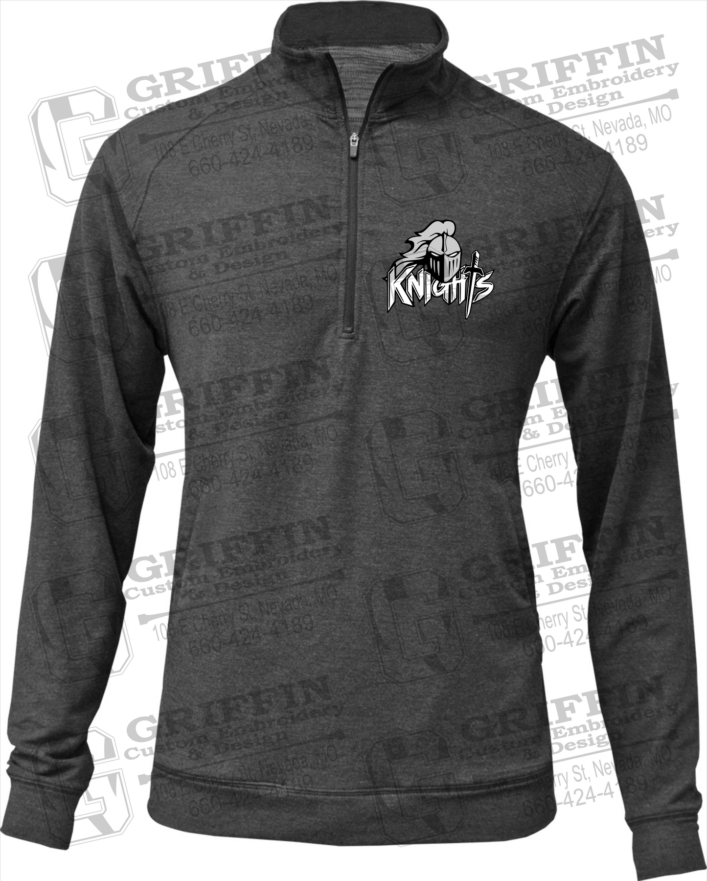 Tri-Blend 1/4 Zip - NEVC Knights Full Logo