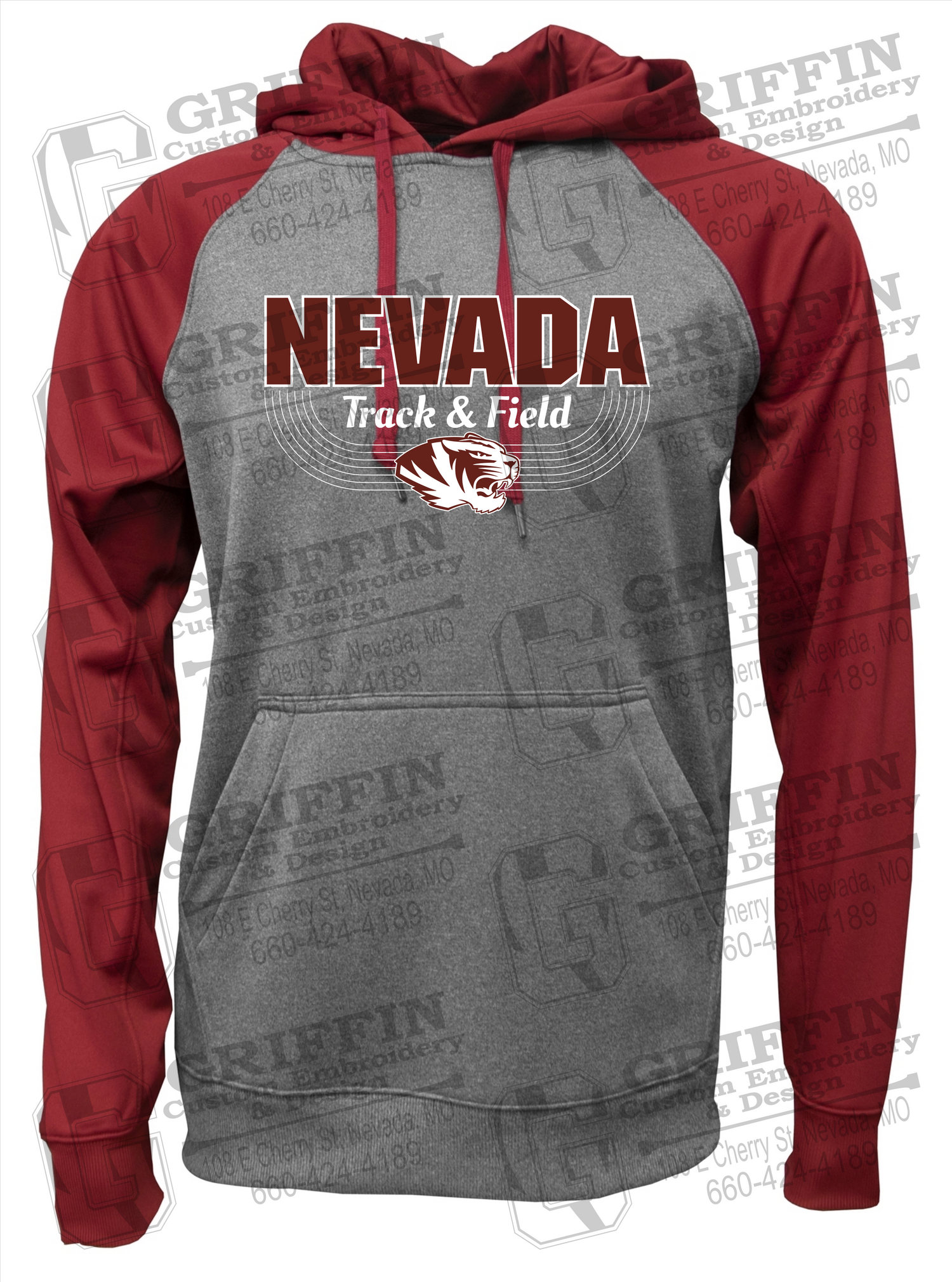 RAGLAN PERFORMANCE FLEECE HOODIES - NEVADA TRACK & FIELD