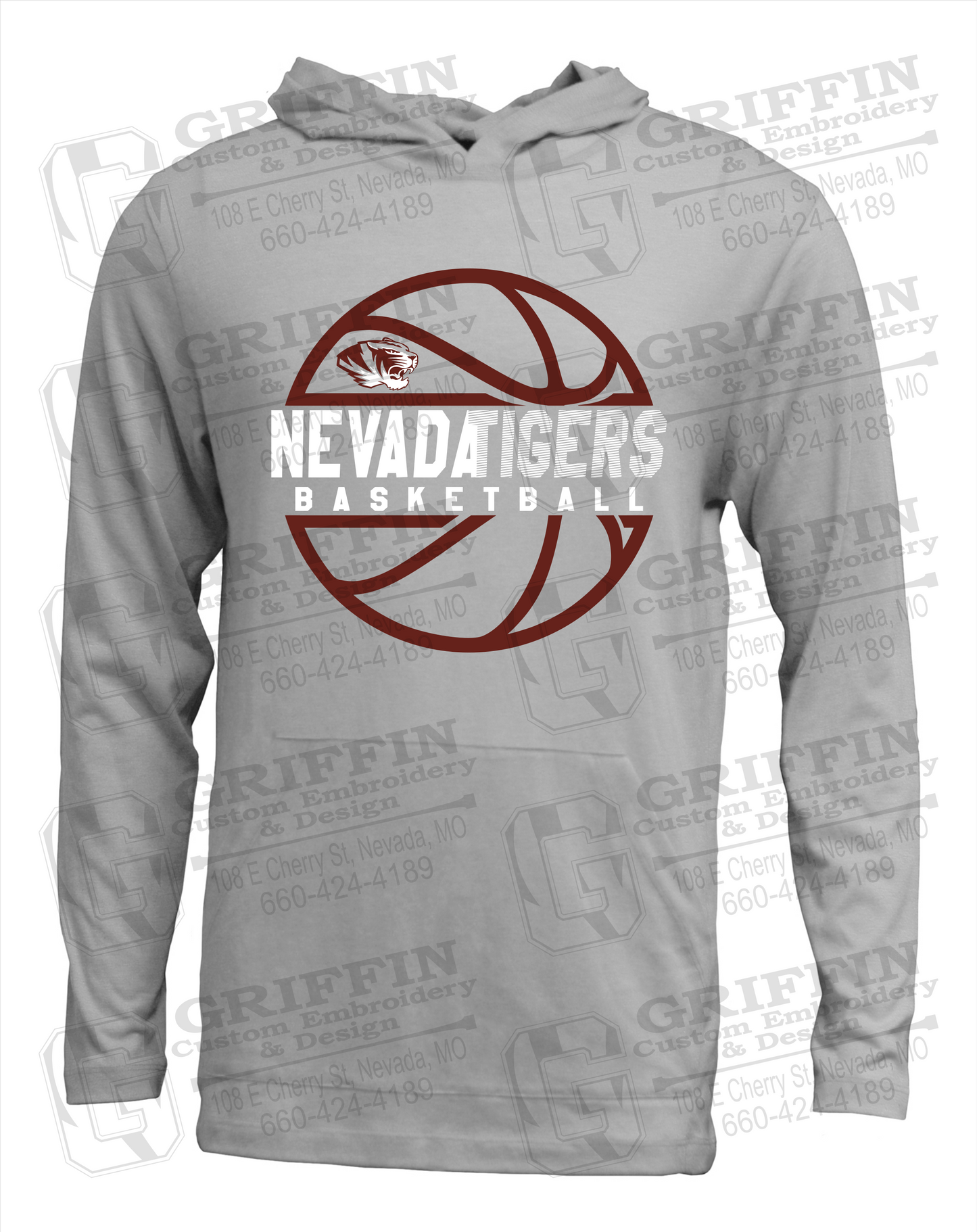 Soft-Tek T-Shirt Hoodie - Basketball - Nevada Tigers 19-V