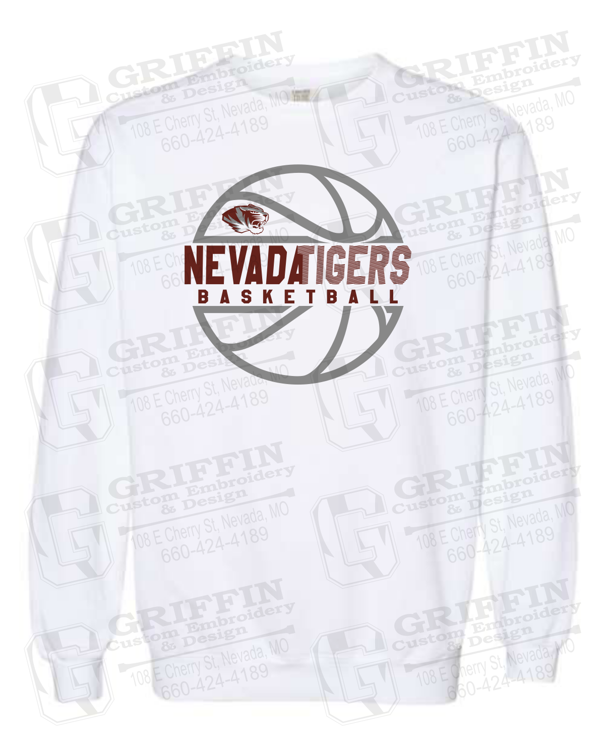 Comfort Colors Crewneck Sweatshirt - Basketball - Nevada Tigers 19-V