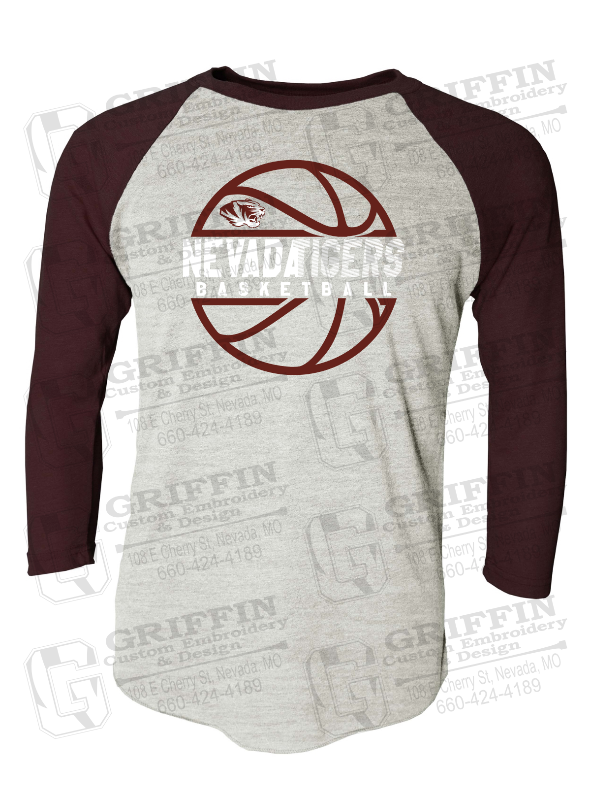 Tri-Blend Raglan Sleeve T-Shirt - Basketball - Nevada Tigers 19-V