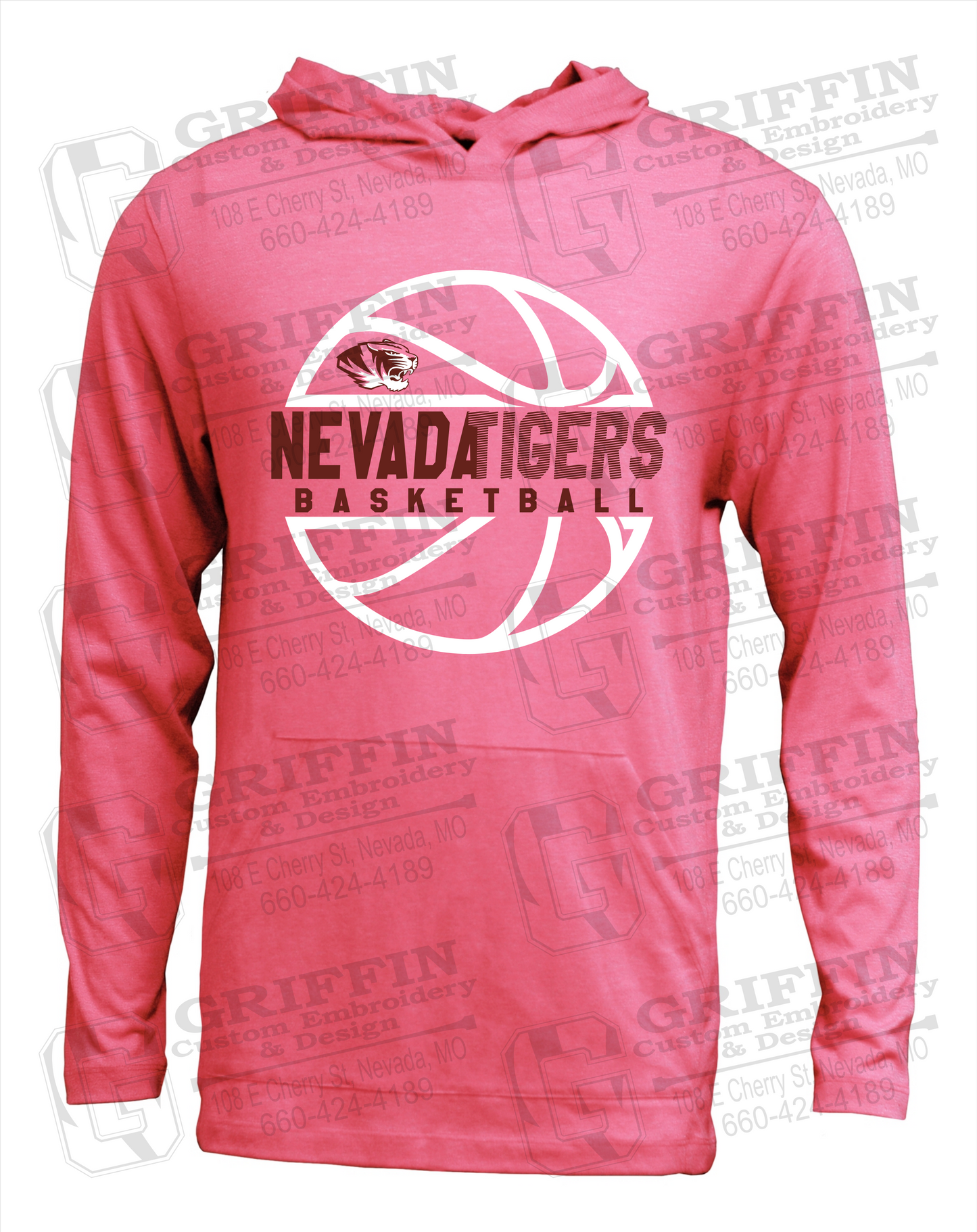 Soft-Tek T-Shirt Hoodie - Basketball - Nevada Tigers 19-V