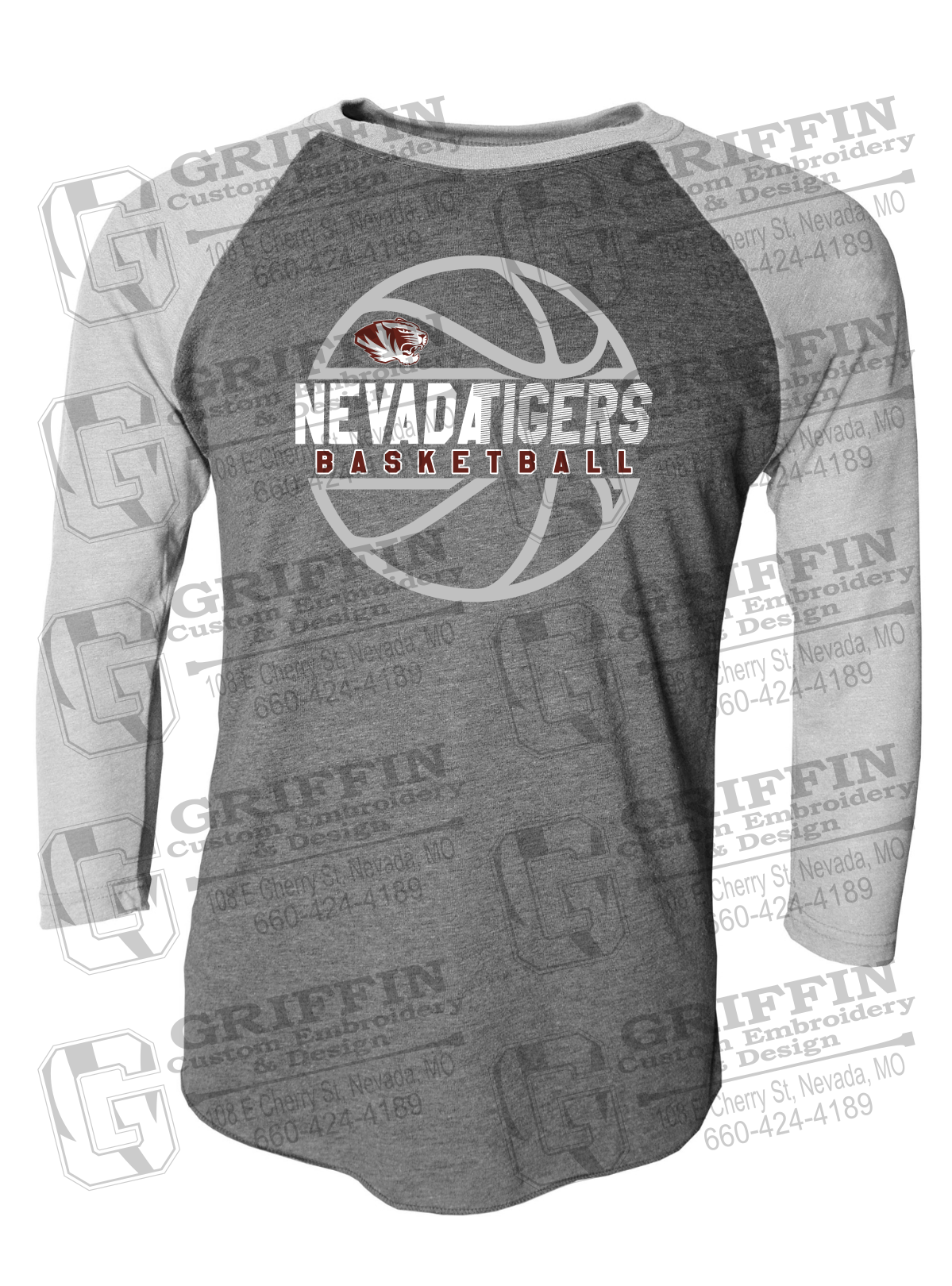 Tri-Blend Raglan Sleeve T-Shirt - Basketball - Nevada Tigers 19-V