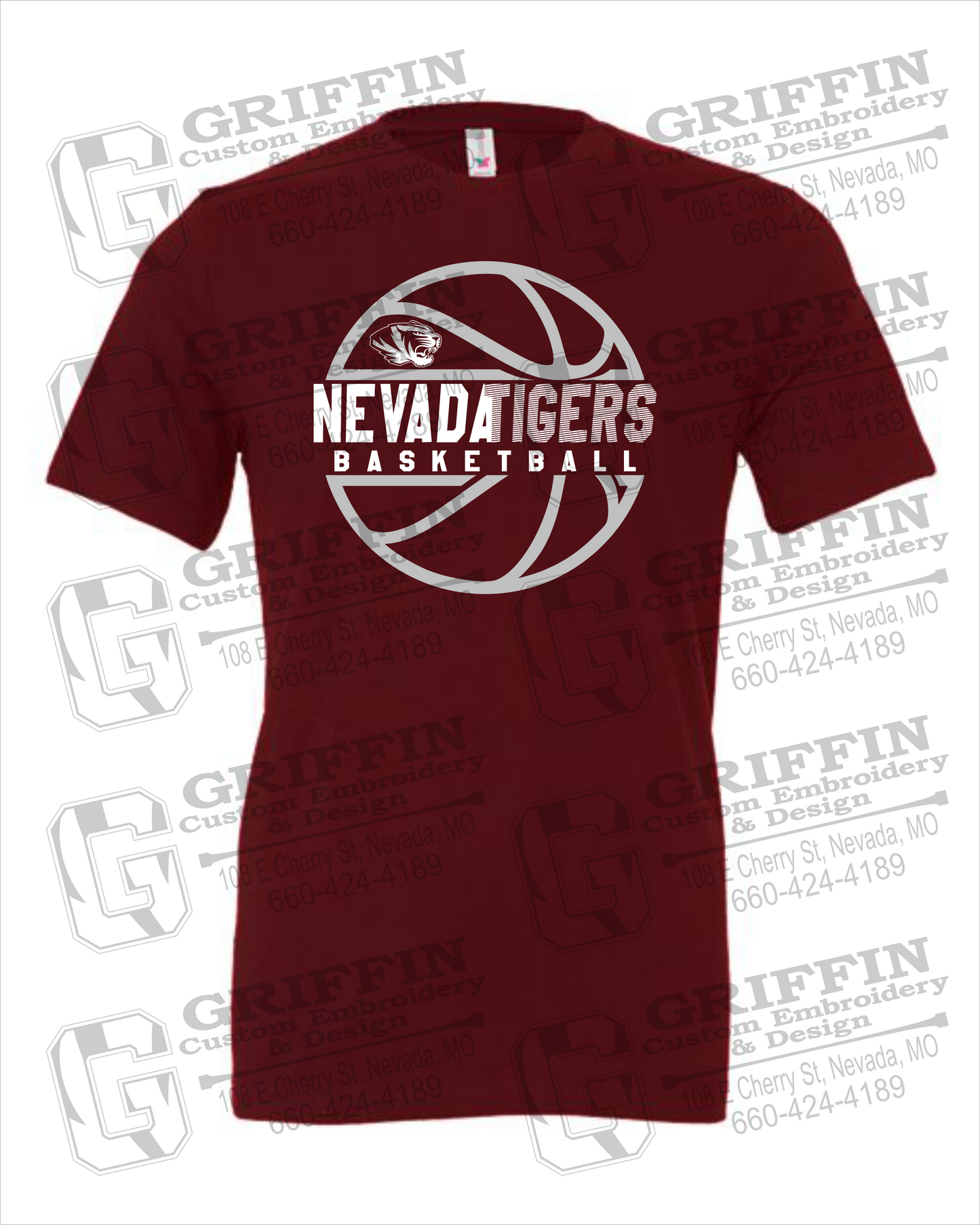 Cotton Short Sleeve T-Shirt - Basketball - Nevada Tigers 19-V