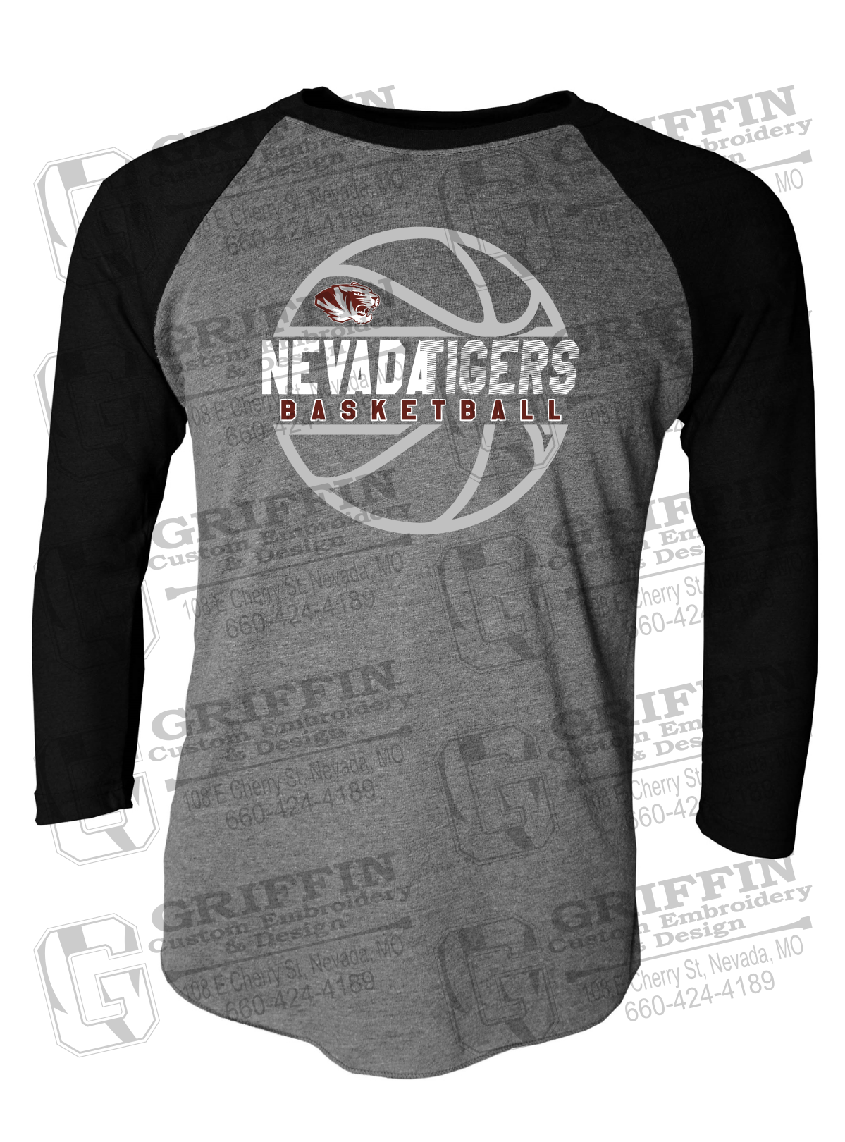 Tri-Blend Raglan Sleeve T-Shirt - Basketball - Nevada Tigers 19-V