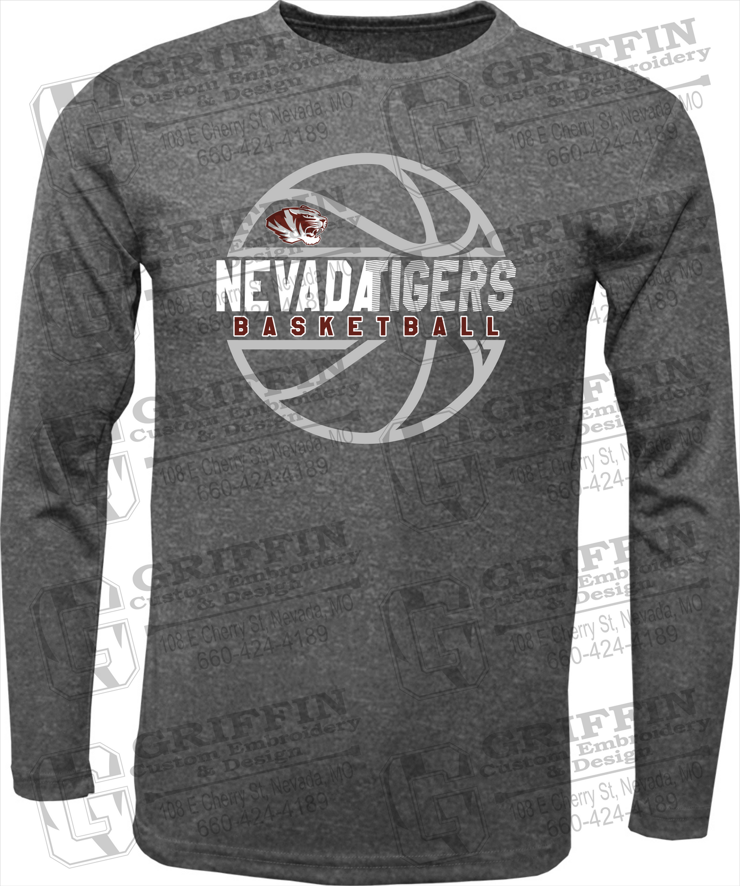 Dry-Fit Long Sleeve T-Shirt - Basketball - Nevada Tigers 19-V