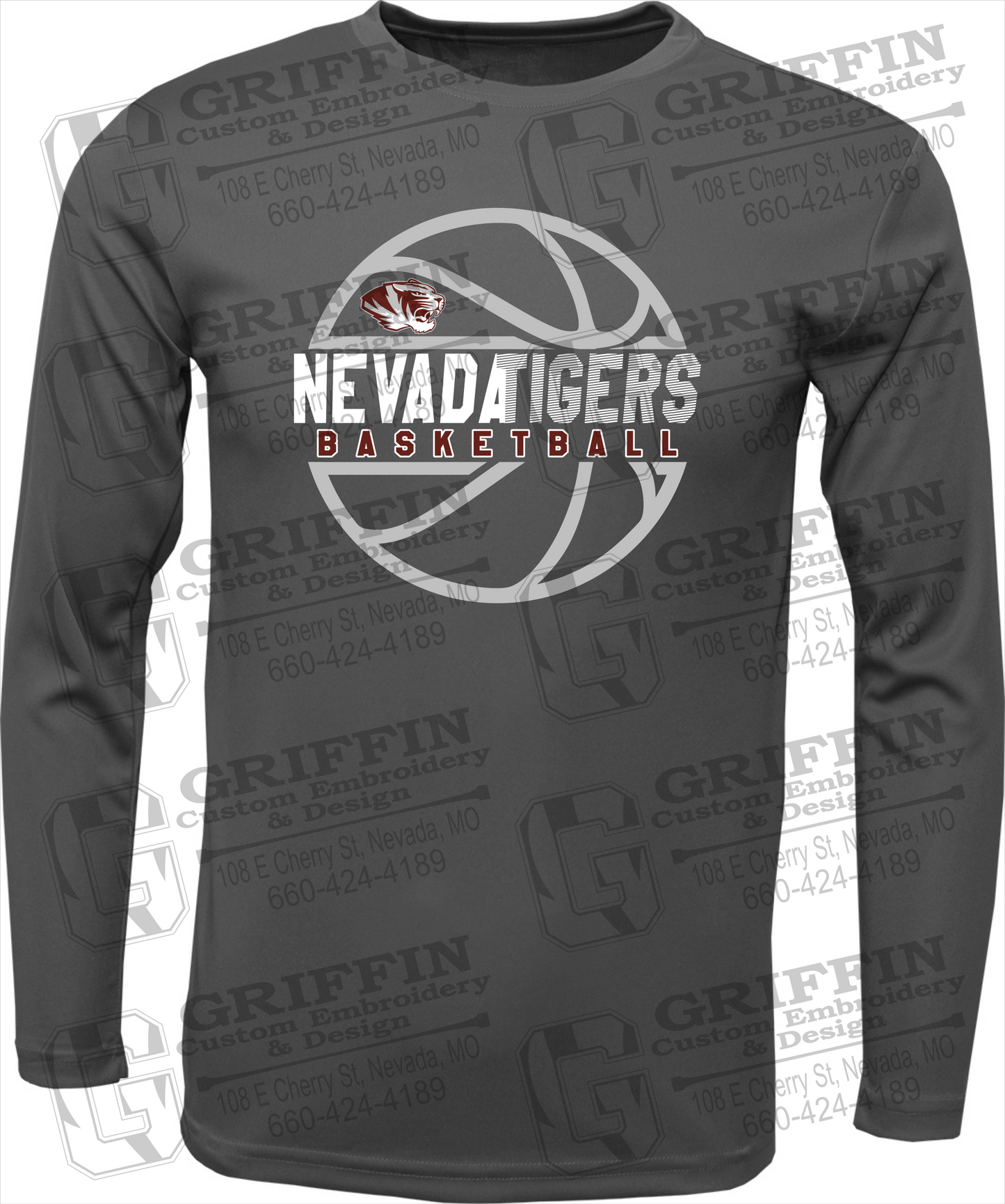 Toddler Dry-Fit Long Sleeve T-Shirt - Basketball - Nevada Tigers 19-V