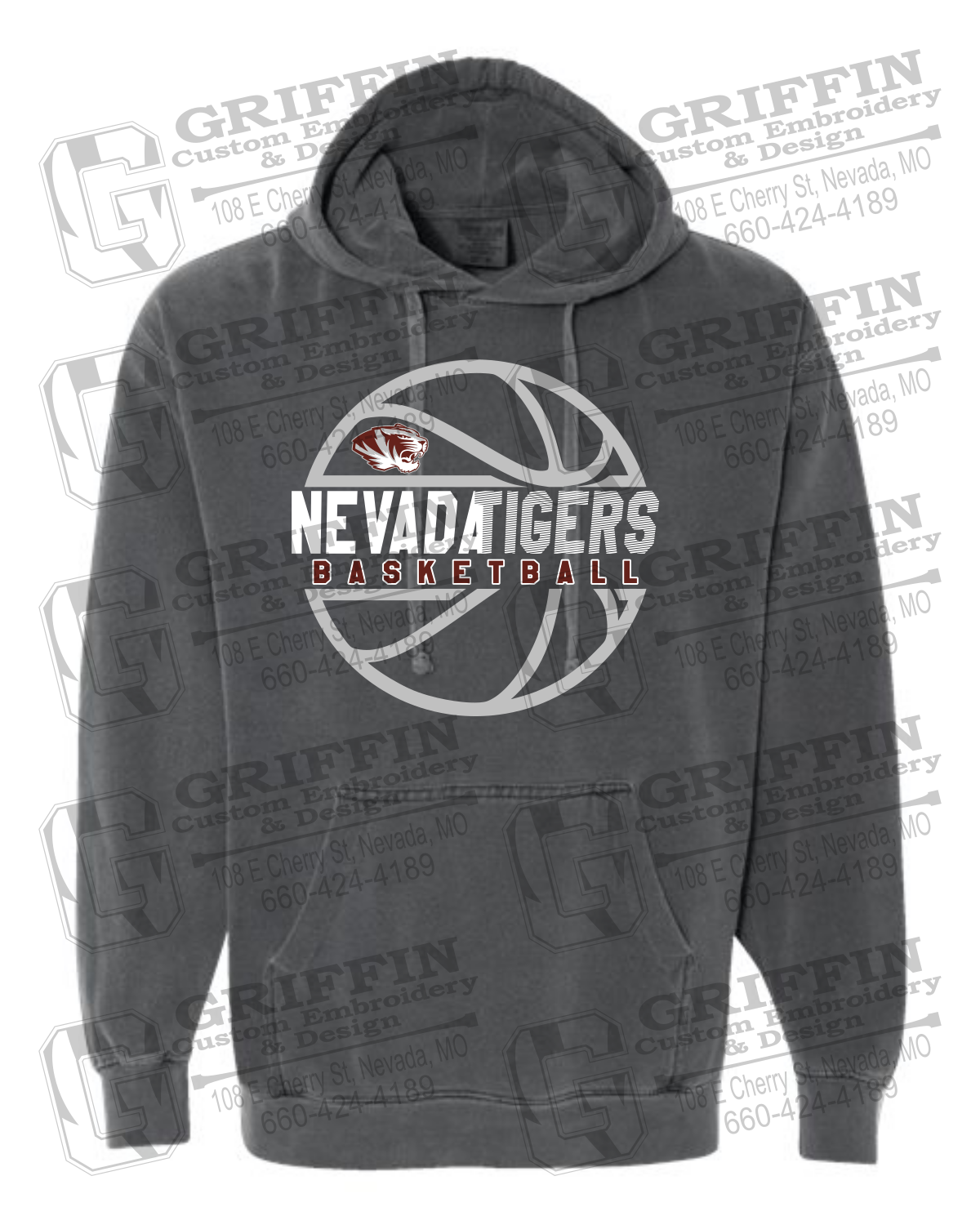 Comfort Colors Hoodie - Basketball - Nevada Tigers 19-V