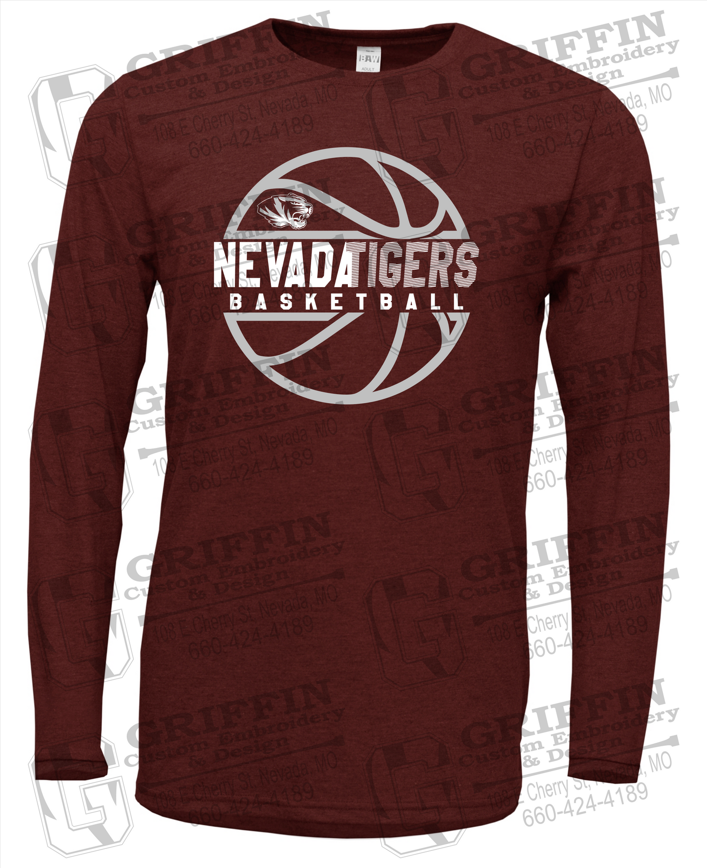 Soft-Tek Long Sleeve T-Shirt - Basketball - Nevada Tigers 19-V