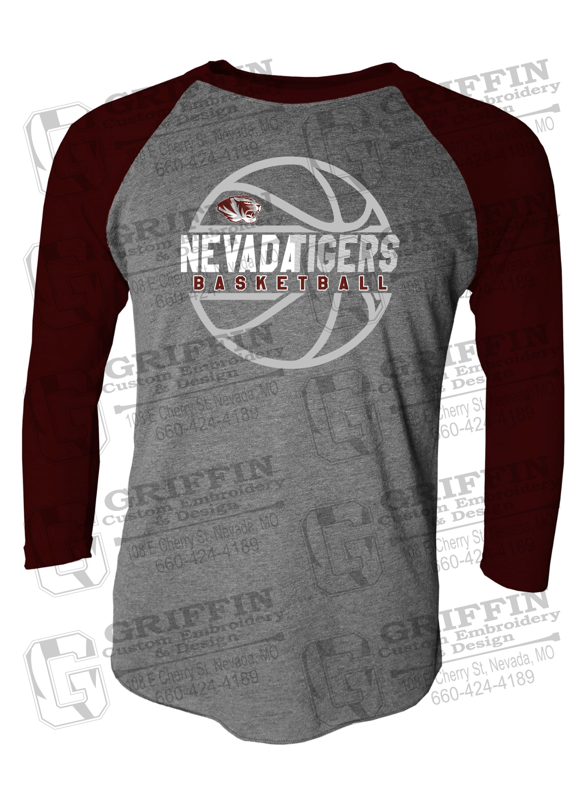 Tri-Blend Raglan Sleeve T-Shirt - Basketball - Nevada Tigers 19-V