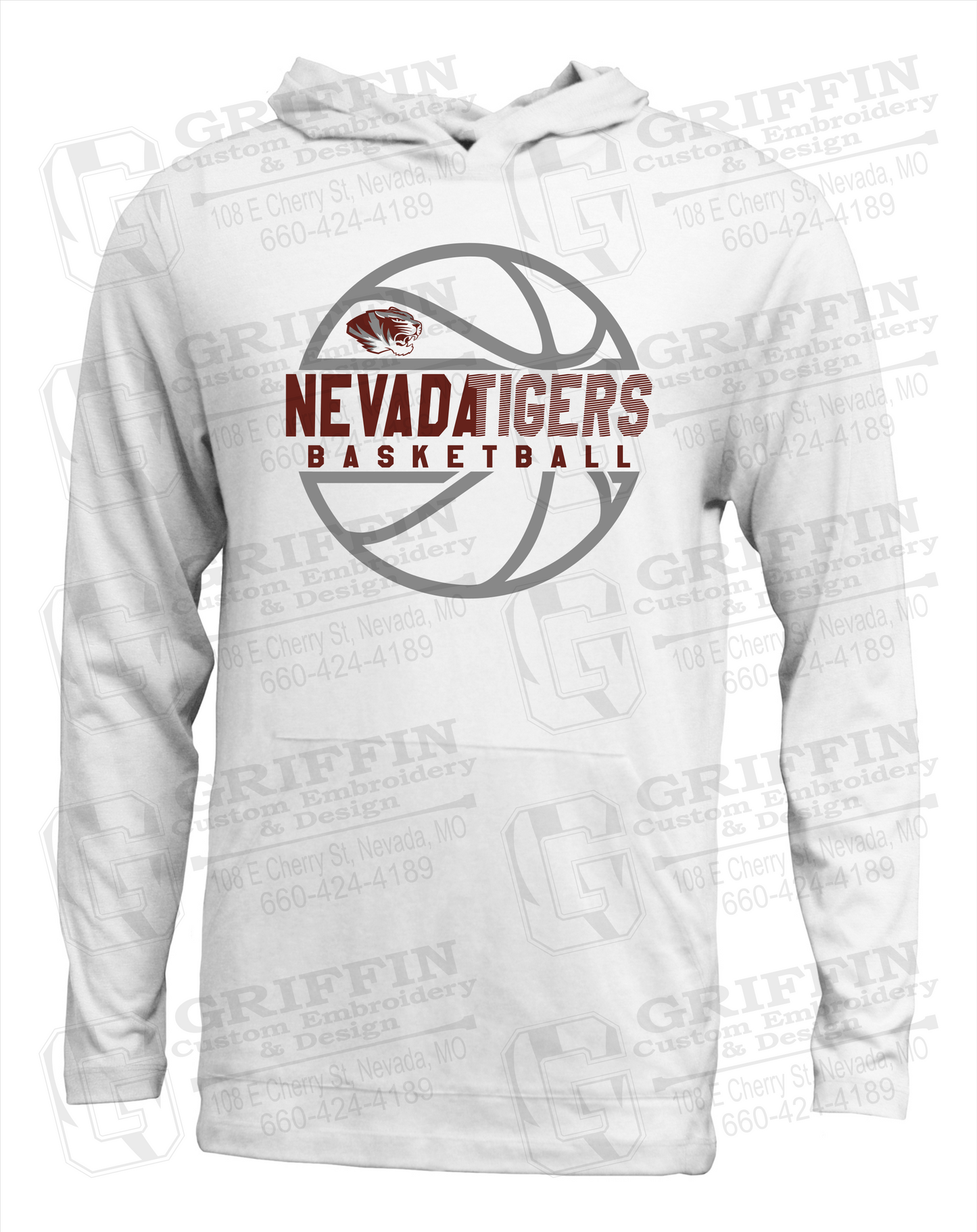 Soft-Tek T-Shirt Hoodie - Basketball - Nevada Tigers 19-V