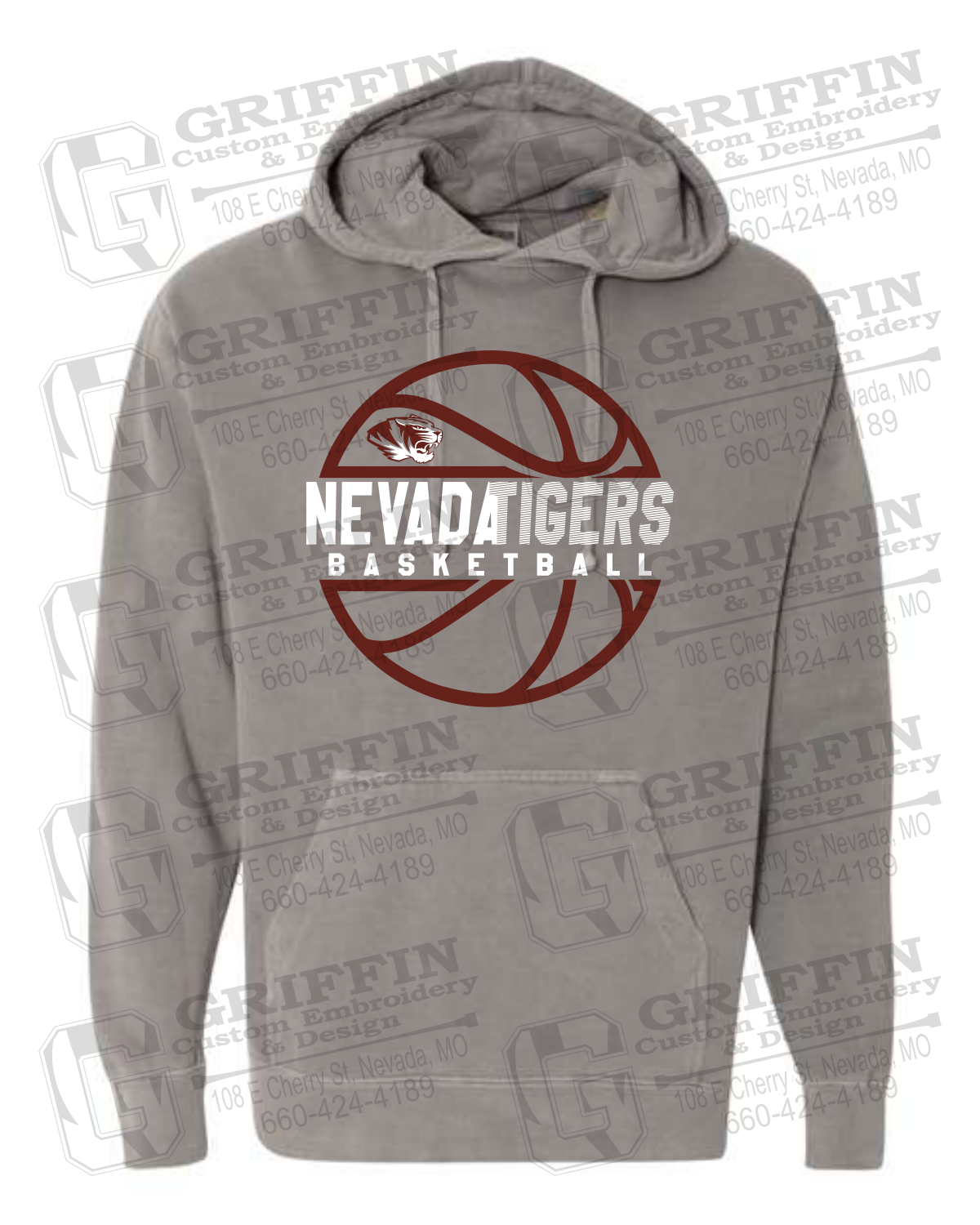Comfort Colors Hoodie - Basketball - Nevada Tigers 19-V