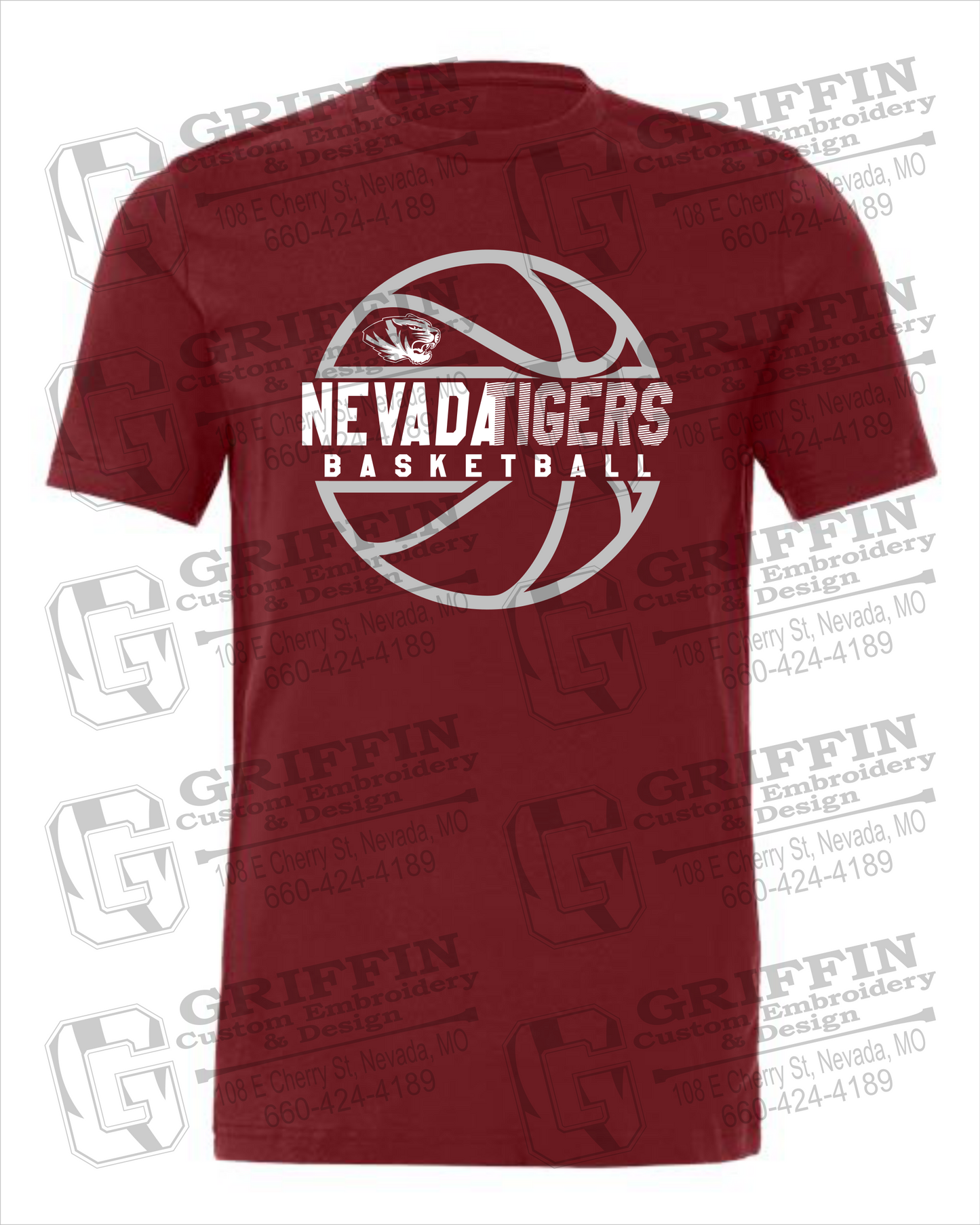 Cotton Short Sleeve T-Shirt - Basketball - Nevada Tigers 19-V