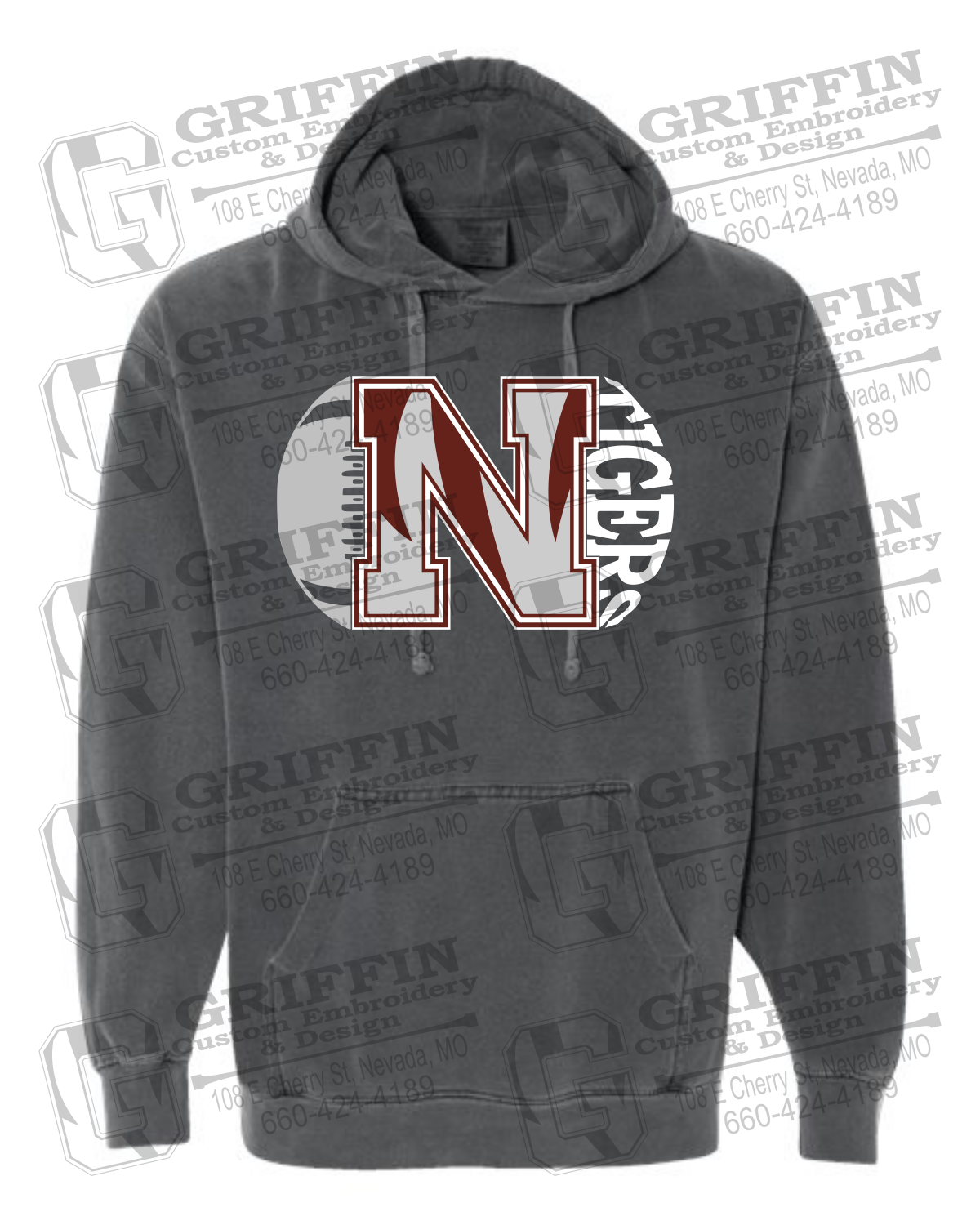 Comfort Colors Hoodie - Football - Nevada Tigers 20-S