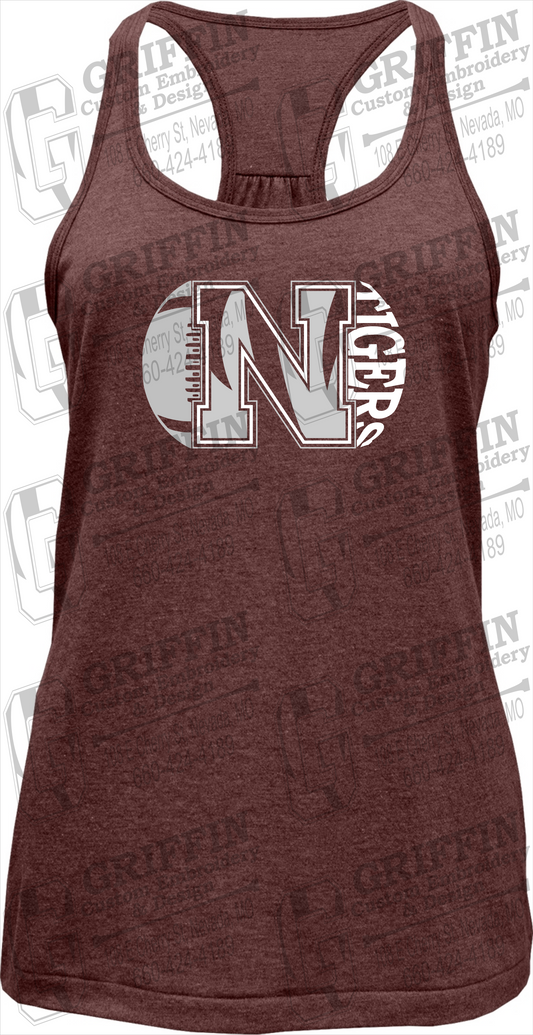 Womens Tri-Blend Tank Top - Football - Nevada Tigers 20-S